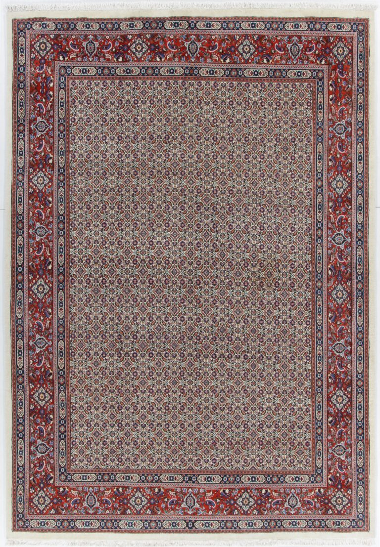 Hand-Knotted Wool Moud Persian Rug, 205 × 290 cm