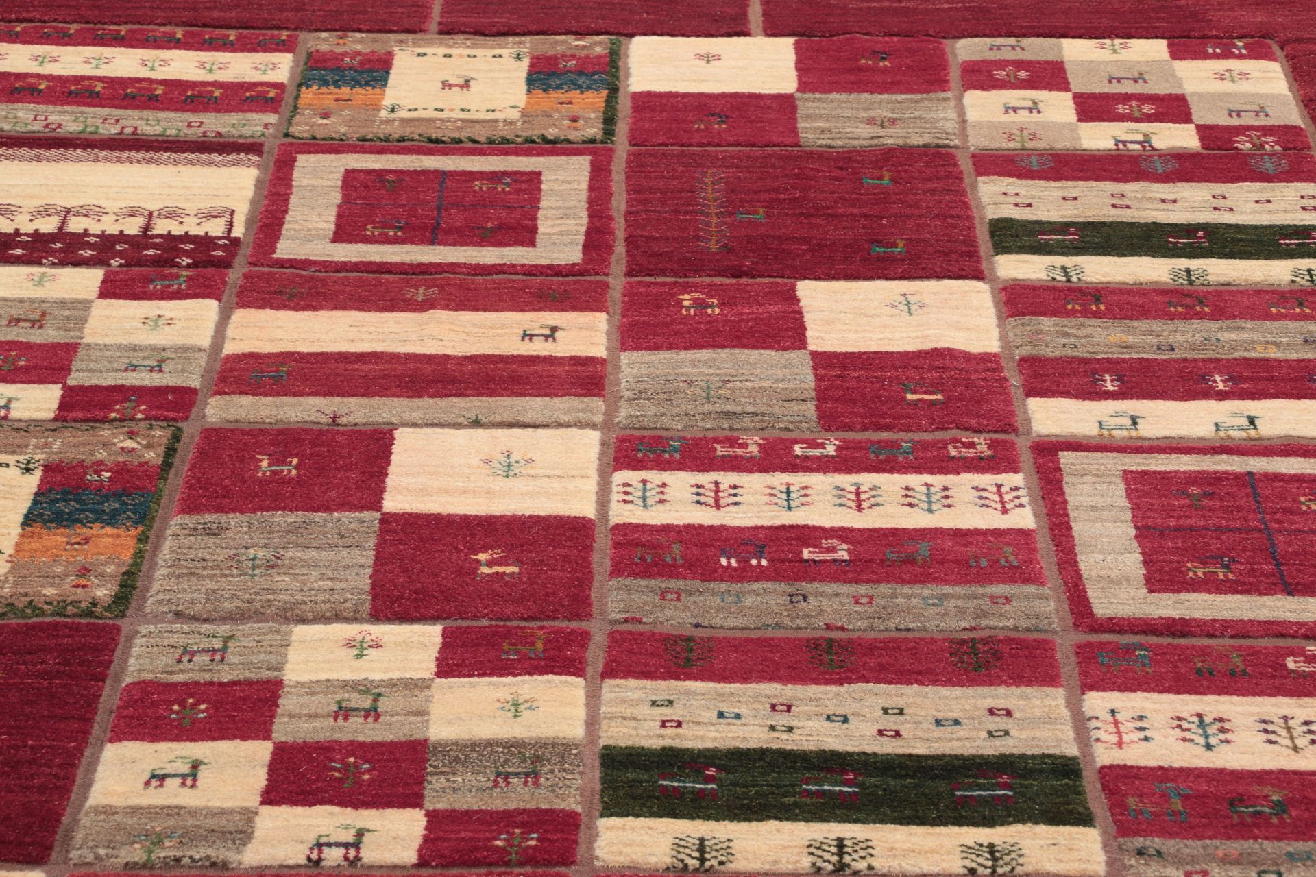 Hand-Knotted Wool Gabbeh Persian Rug, 200 × 300 cm