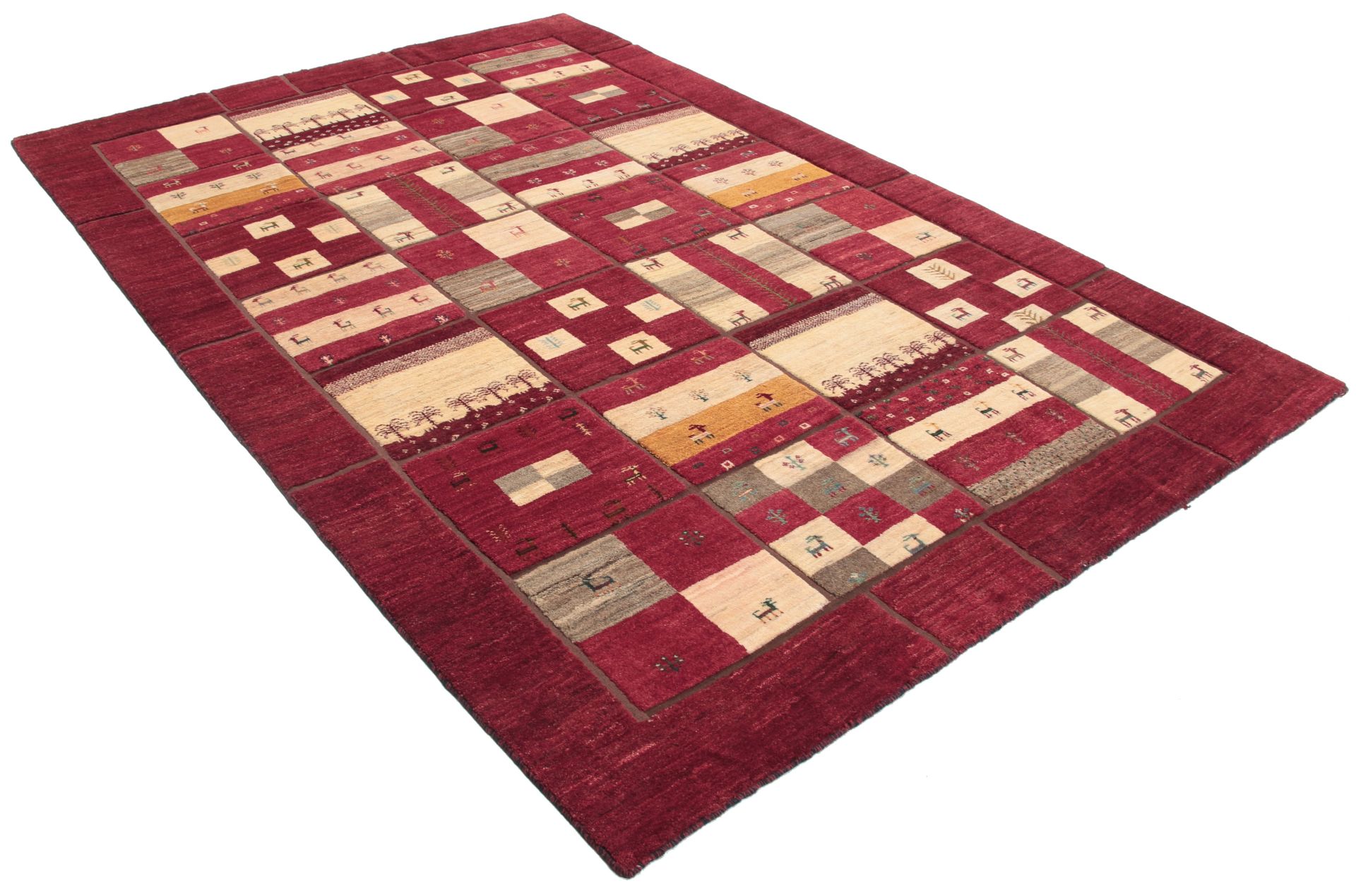 Gabbeh Persian Rug — hand-knotted, 205 × 304 cm, Wool