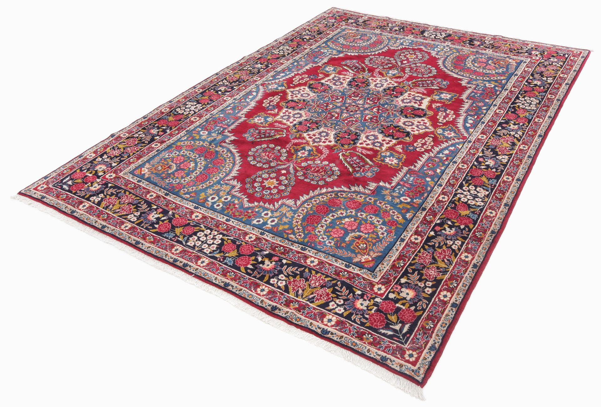 Hand-Knotted Wool Kashan Persian Rug, 205 × 310 cm