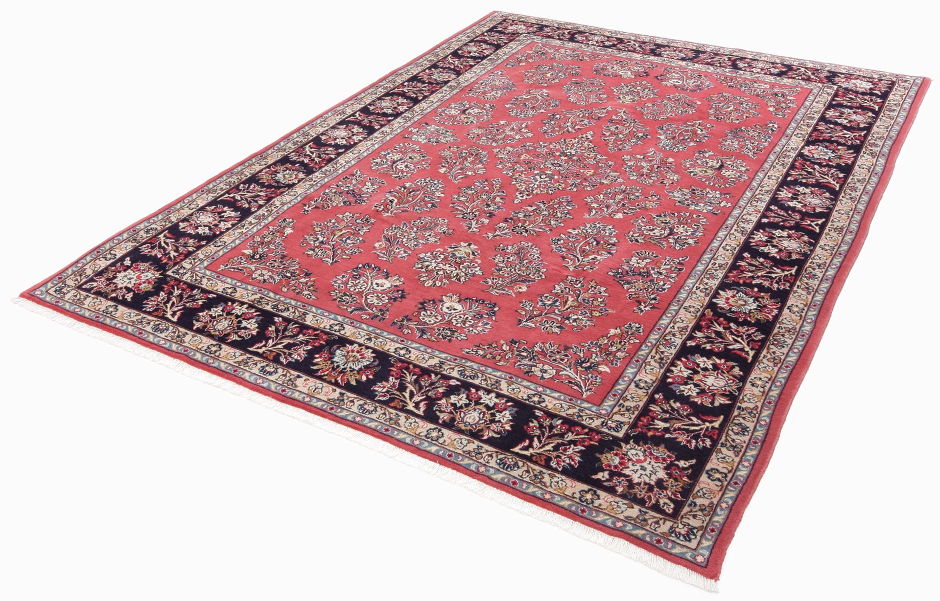 Hand-Knotted Wool Sarouk Persian Rug, 208 × 303 cm