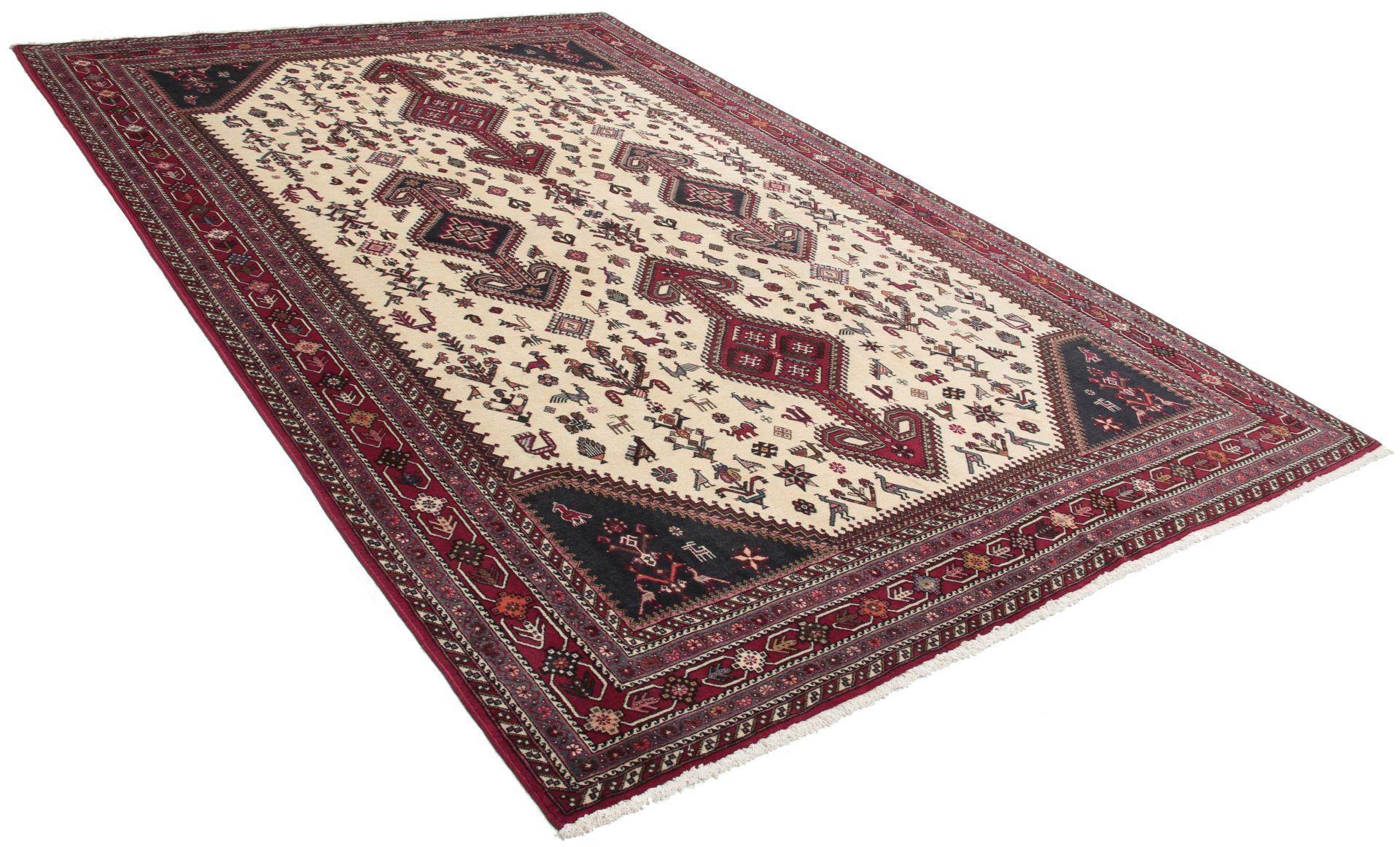 Hand-Knotted Wool Persian Rug, 197 × 305 cm