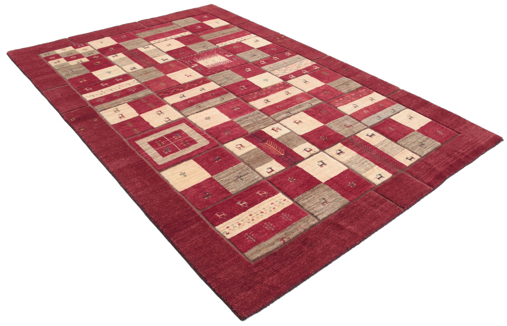 Gabbeh Persian Rug — hand-knotted, 204 × 305 cm, Wool