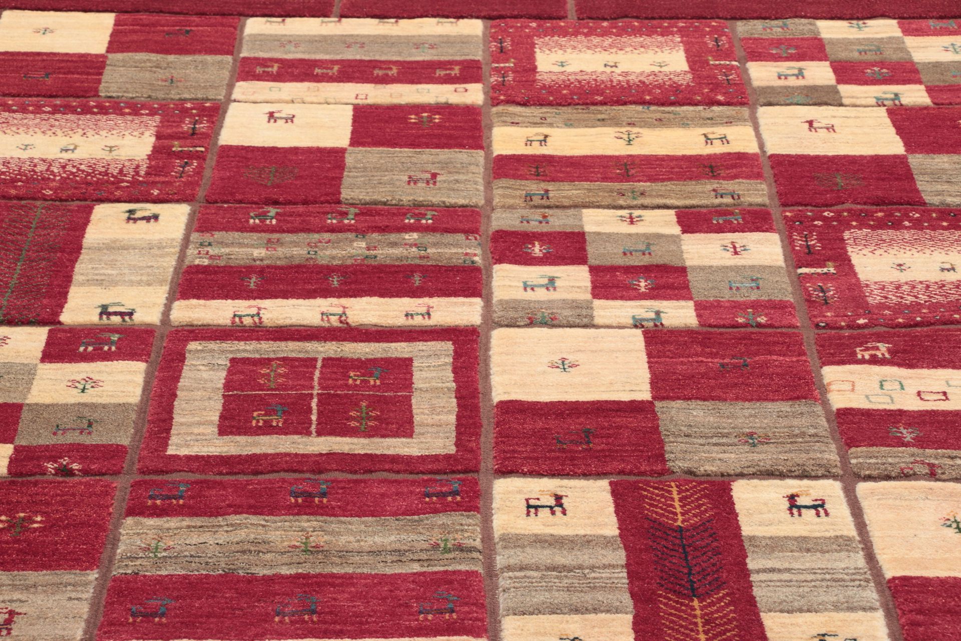 Hand-Knotted Wool Gabbeh Persian Rug, 204 × 300 cm