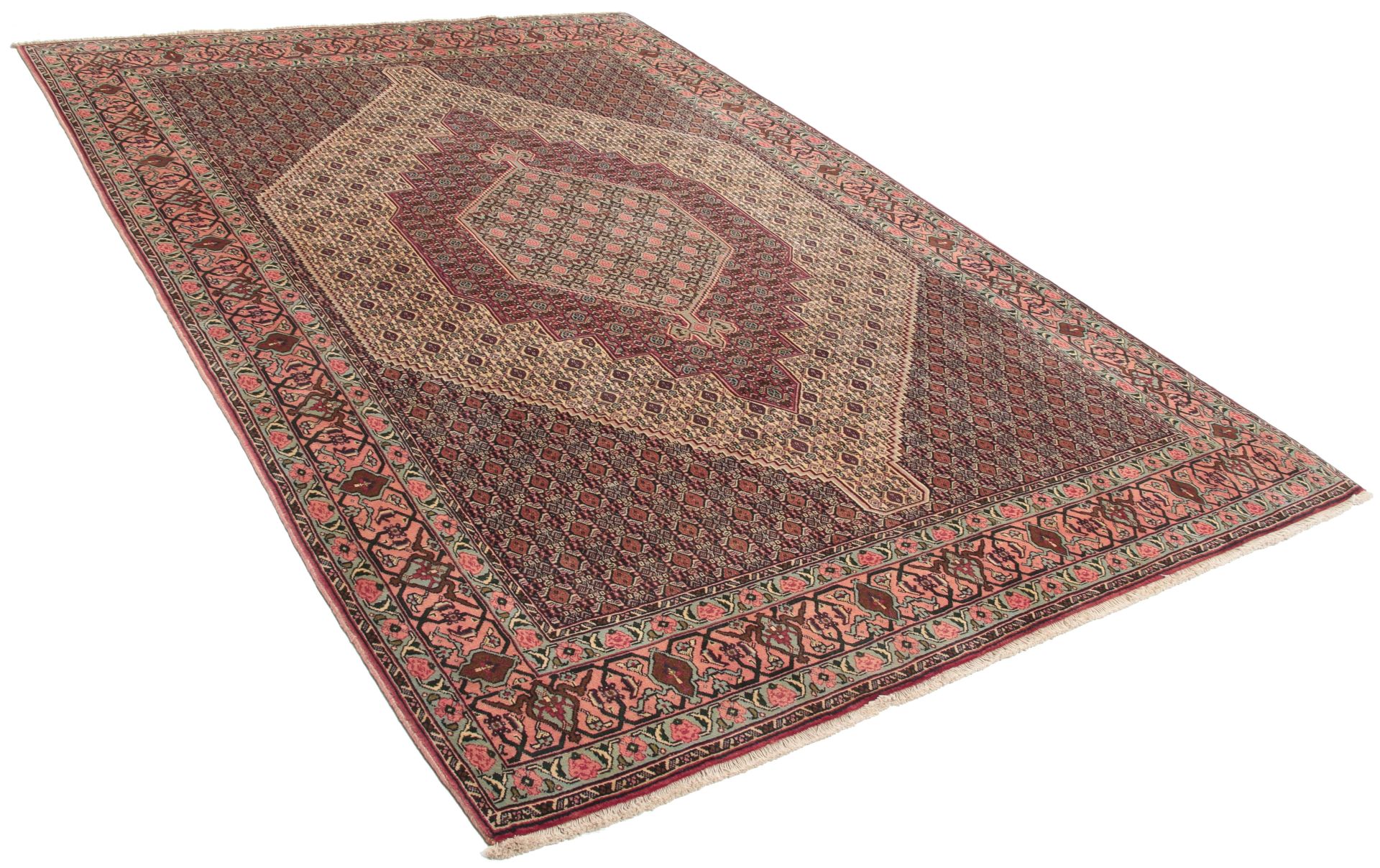 Hand-Knotted Wool Persian Rug, 205 × 300 cm