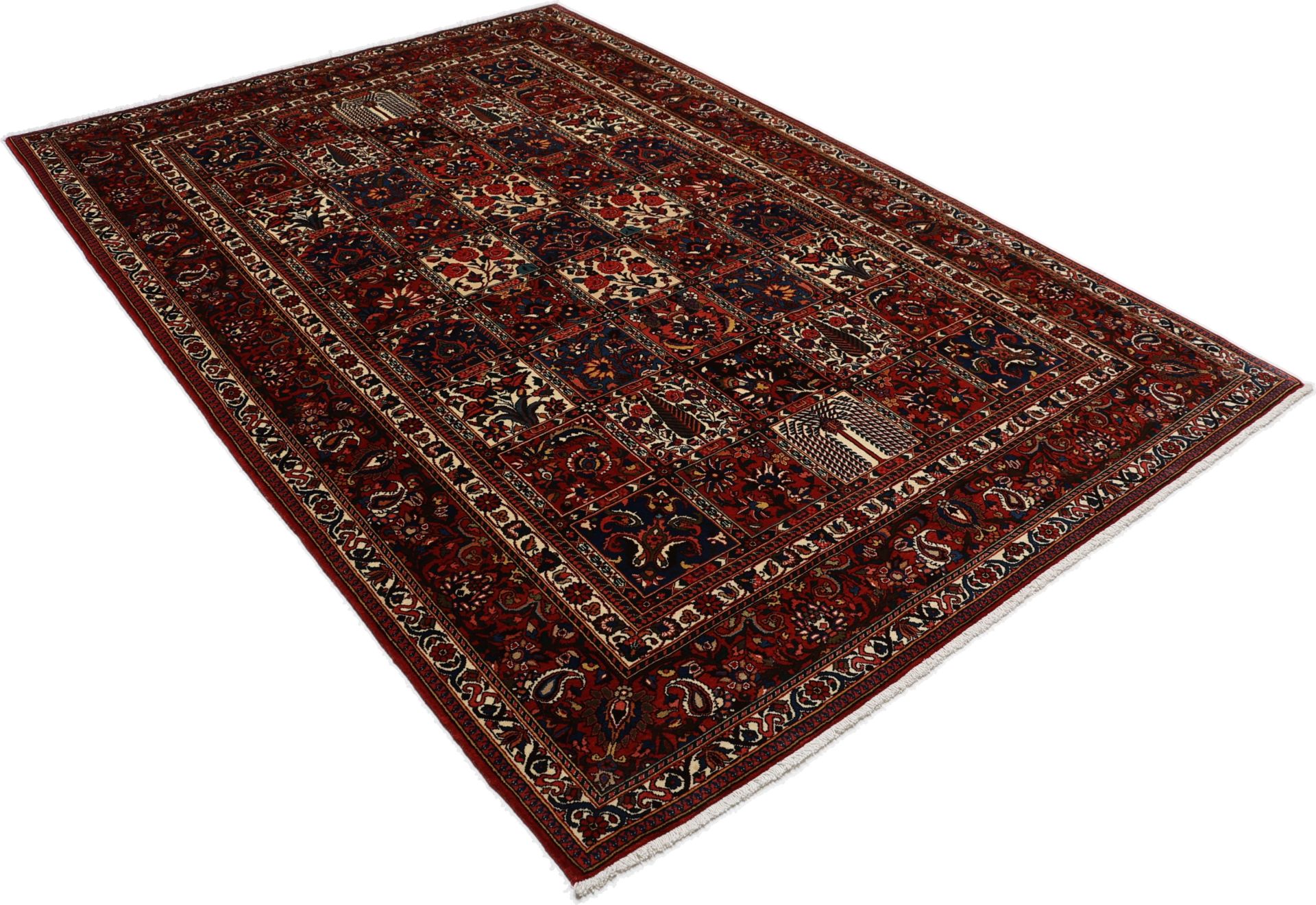 Hand-Knotted Wool Bakhtiari Persian Rug, 203 × 318 cm