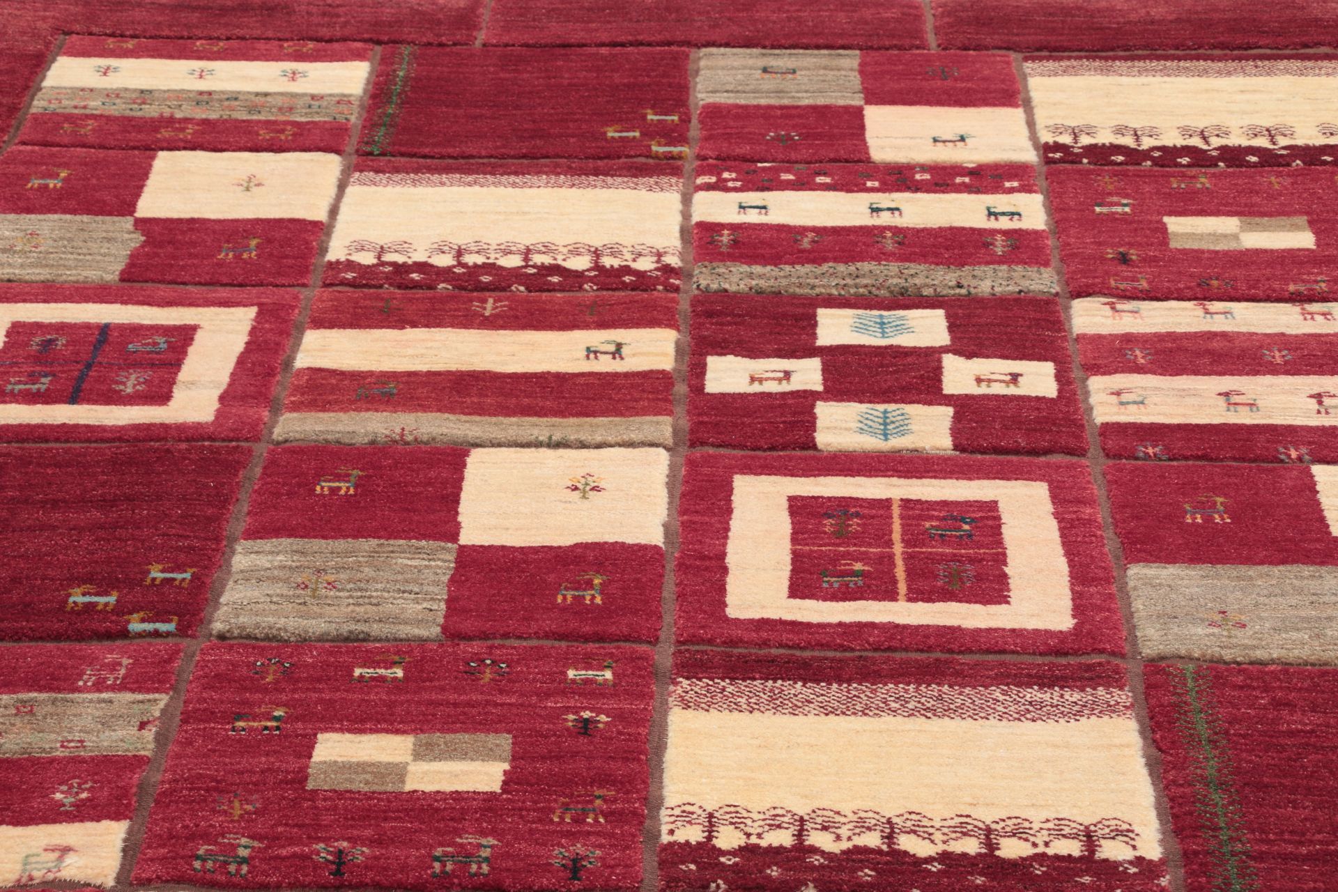 Hand-Knotted Wool Gabbeh Persian Rug, 204 × 305 cm