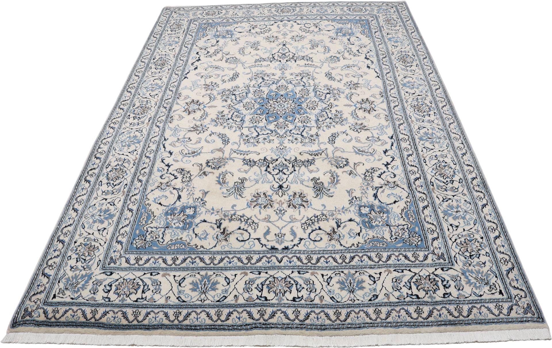 Hand-Knotted Wool Nain Persian Rug, 196 × 299 cm