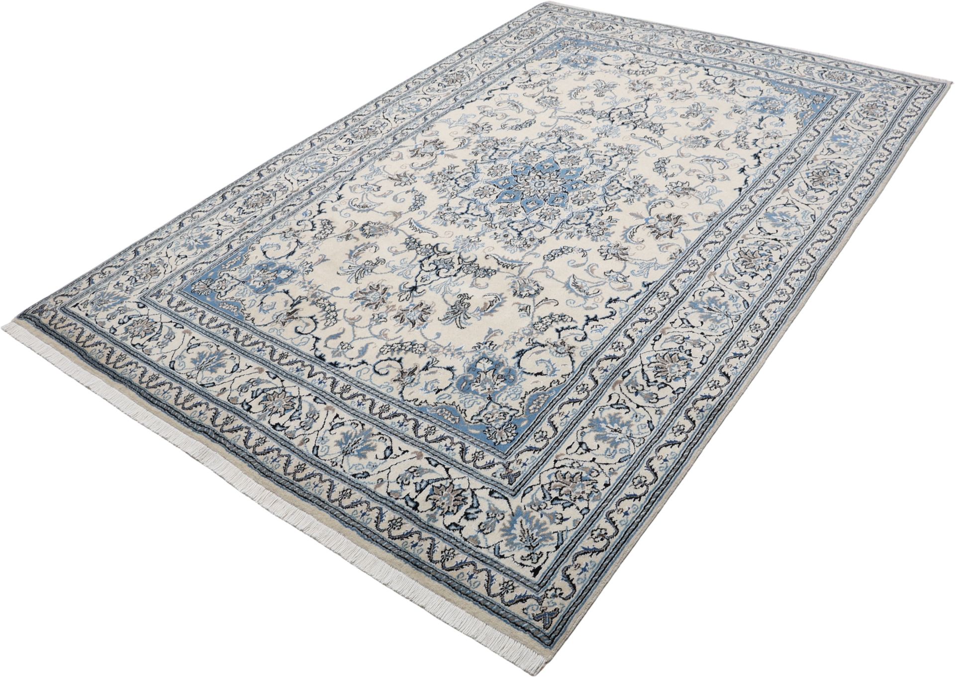 Hand-Knotted Wool Nain Persian Rug, 196 × 299 cm