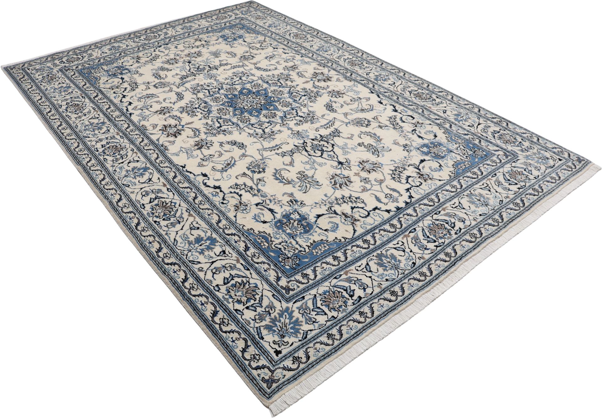 Hand-Knotted Wool Nain Persian Rug, 196 × 299 cm