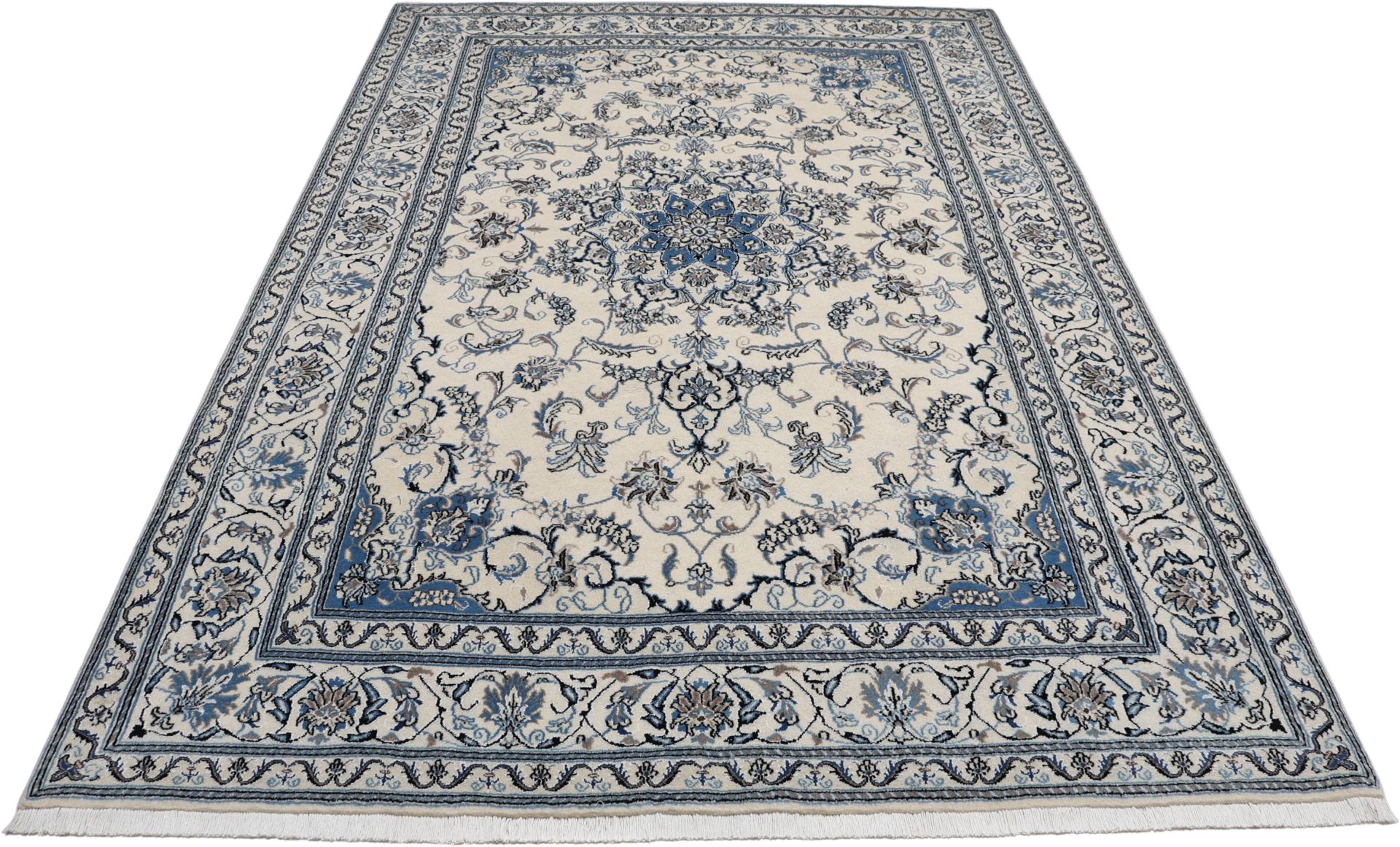 Hand-Knotted Wool Nain Persian Rug, 196 × 299 cm