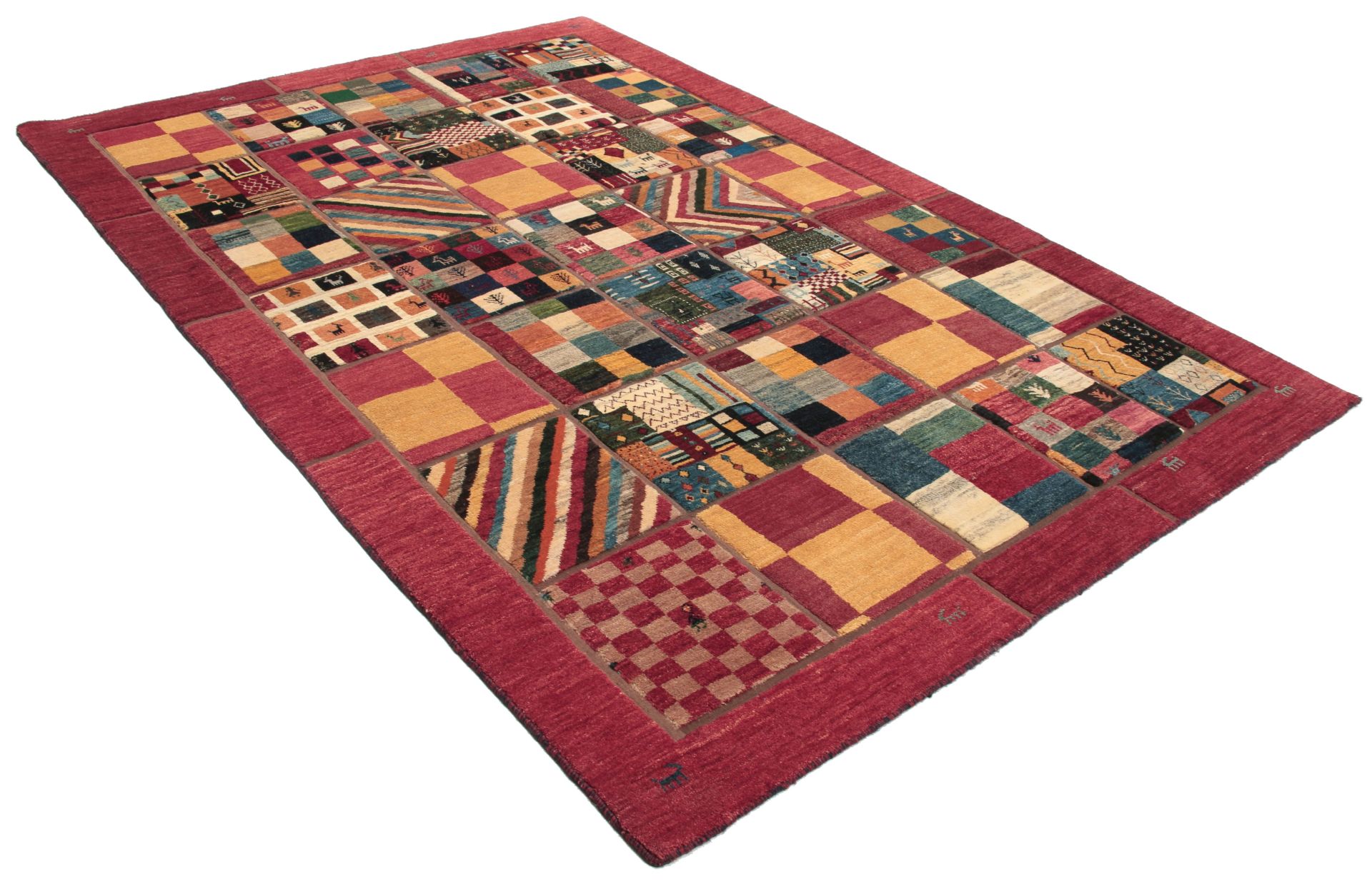 Gabbeh Persian Rug 204 × 310 cm, Wool, hand-knotted