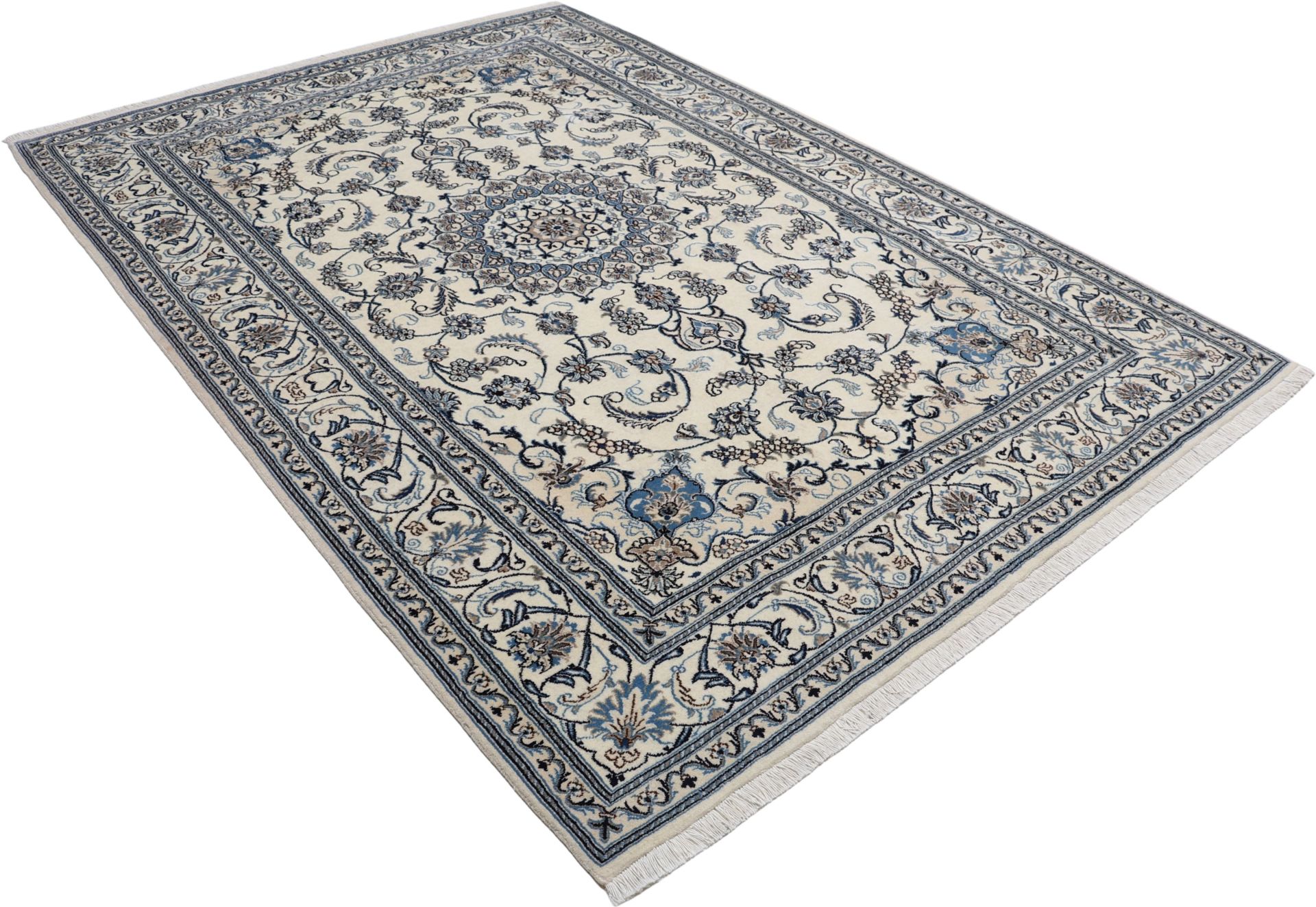 Hand-Knotted Wool Nain Persian Rug, 200 × 298 cm