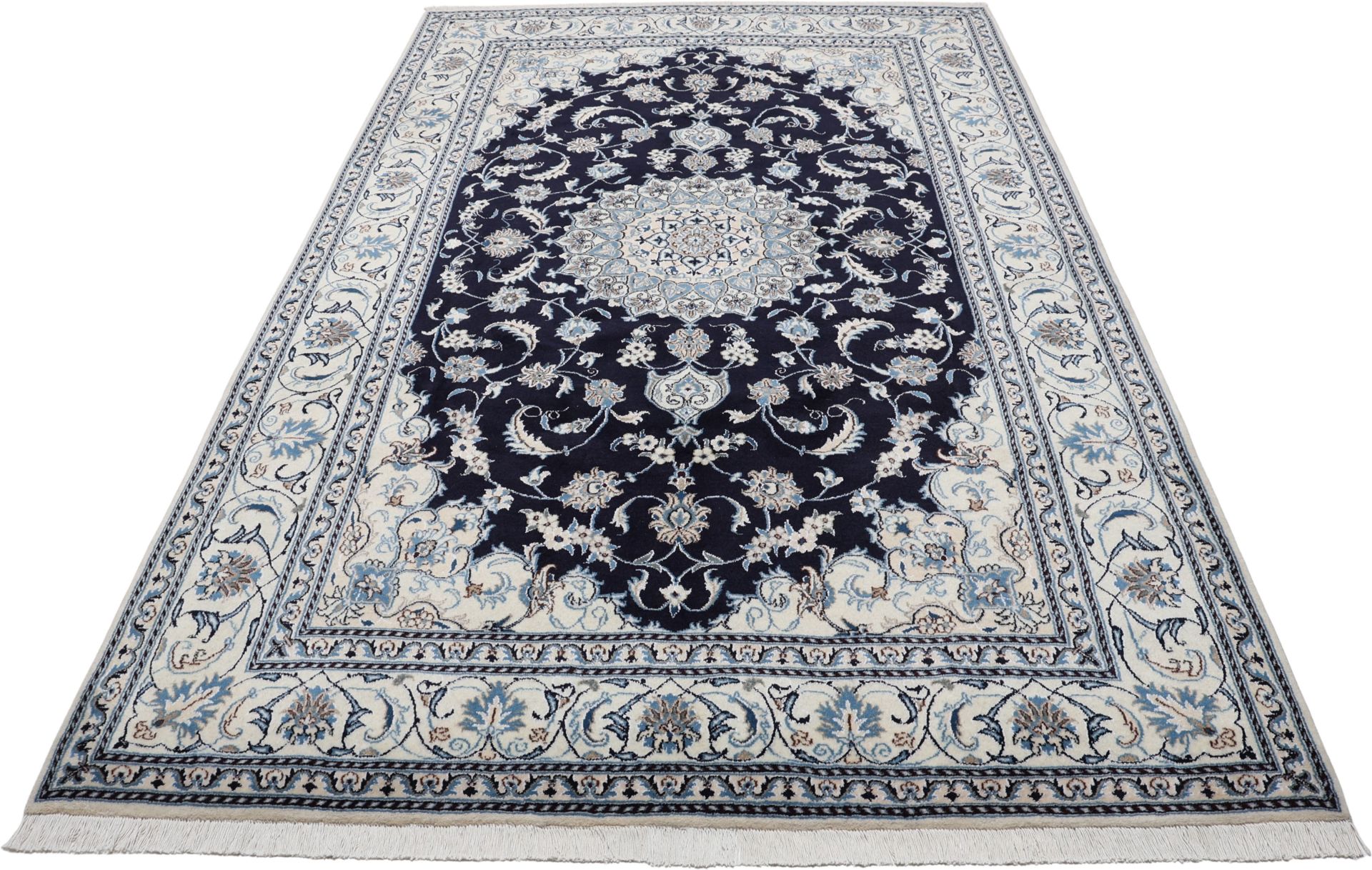 Hand-Knotted Wool Nain Persian Rug, 198 × 300 cm
