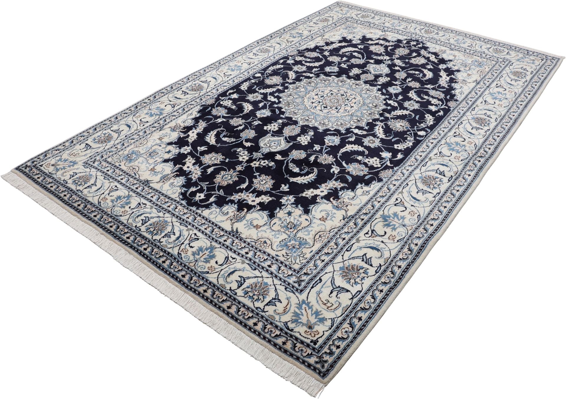 Hand-Knotted Wool Nain Persian Rug, 198 × 300 cm