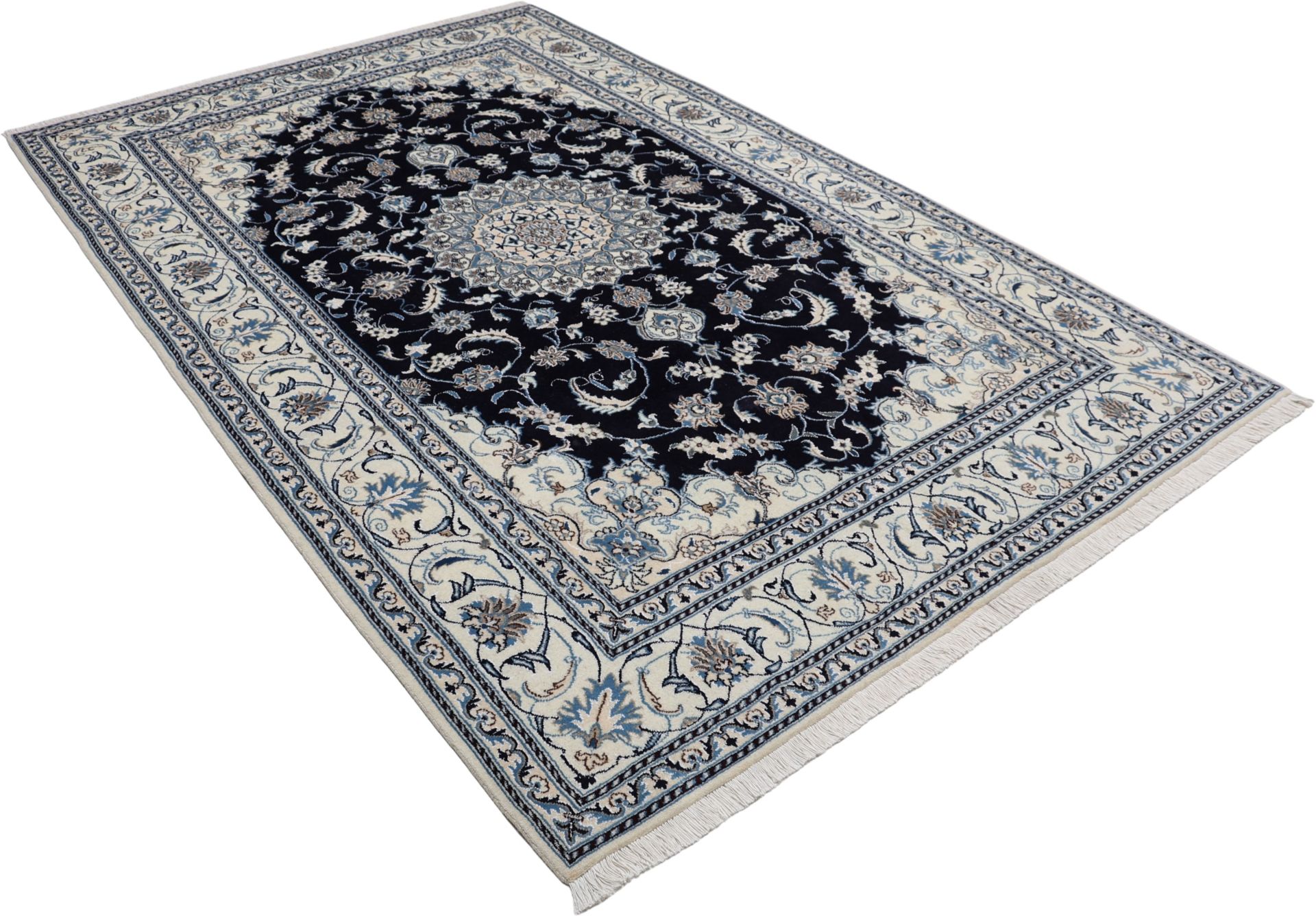 Hand-Knotted Wool Nain Persian Rug, 198 × 300 cm
