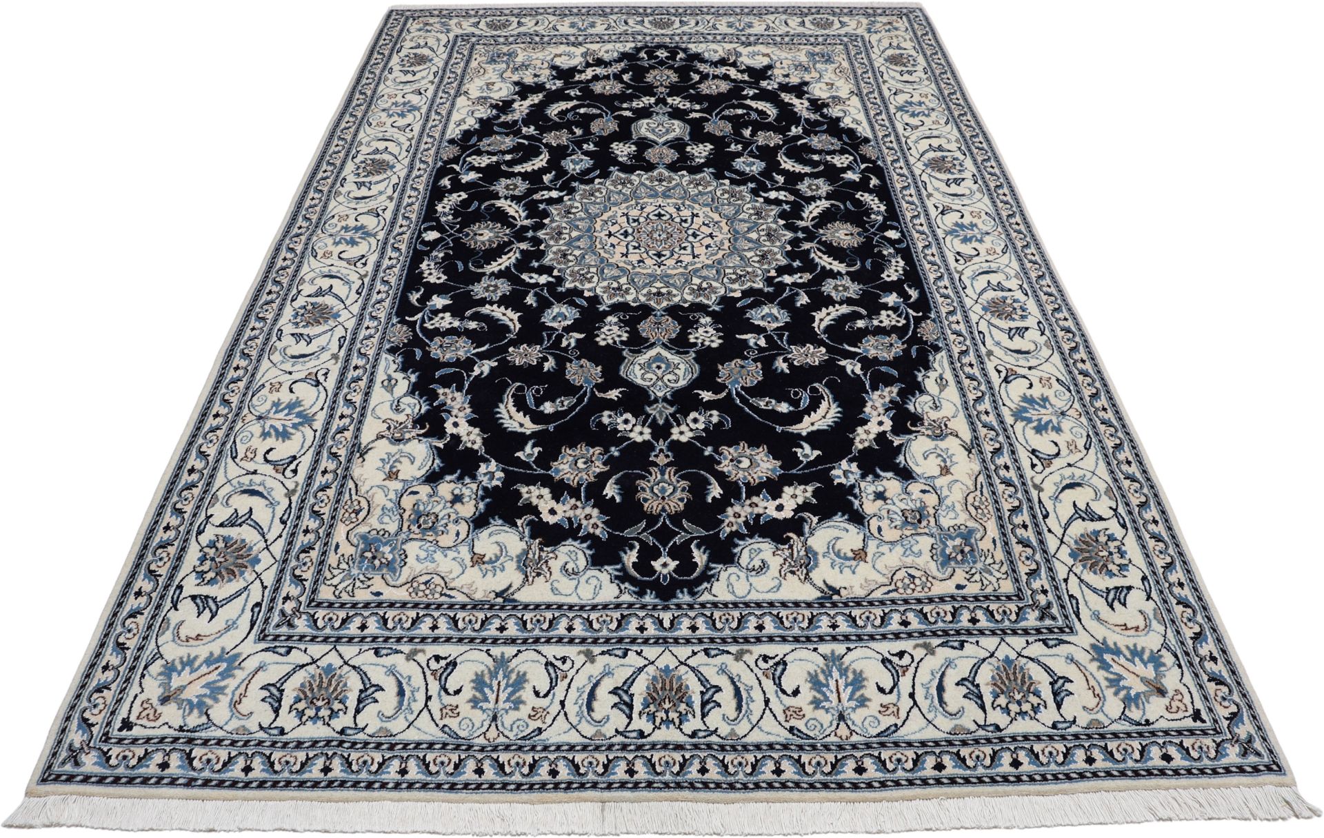 Hand-Knotted Wool Nain Persian Rug, 198 × 300 cm