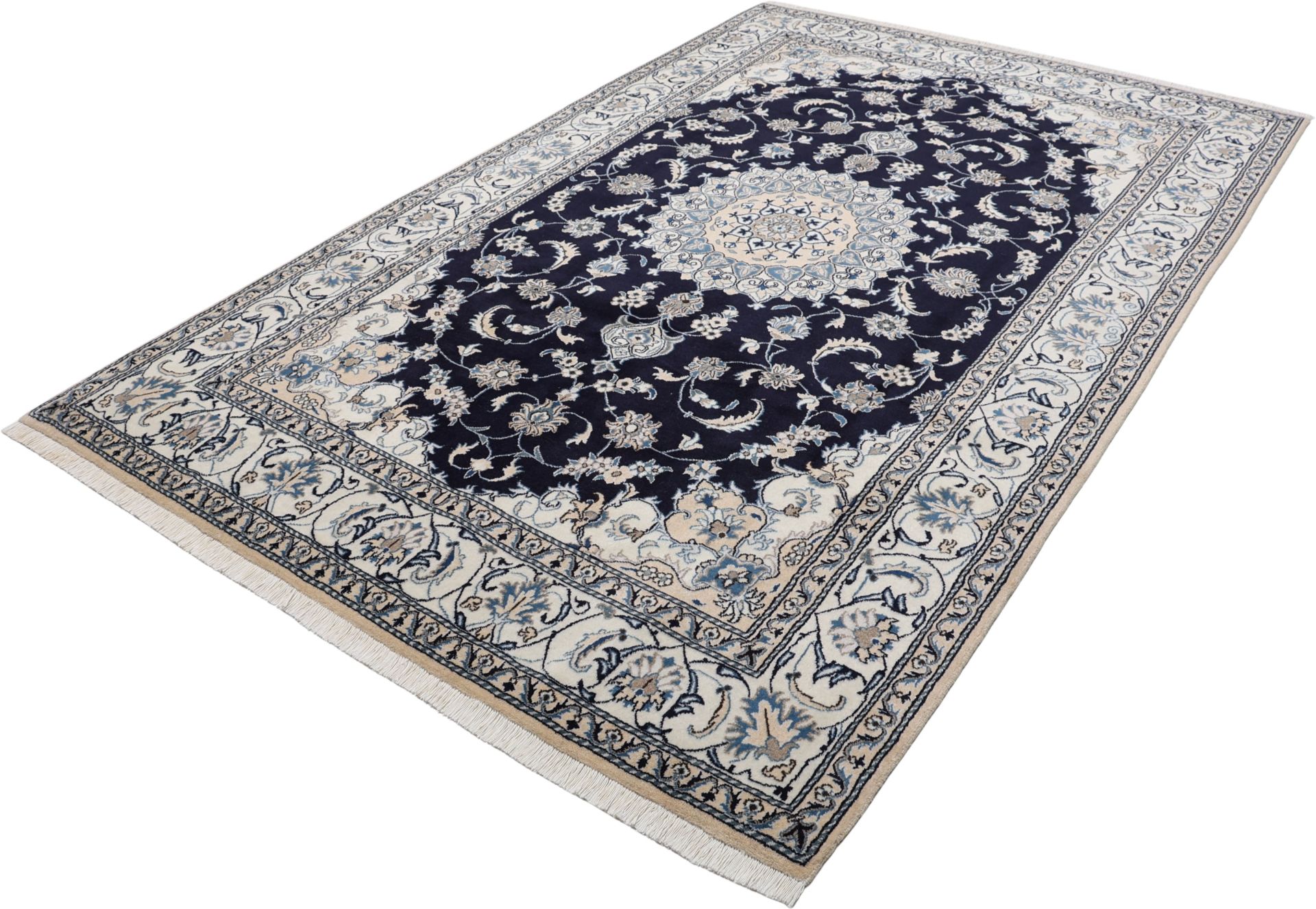 Hand-Knotted Wool Nain Persian Rug, 192 × 294 cm