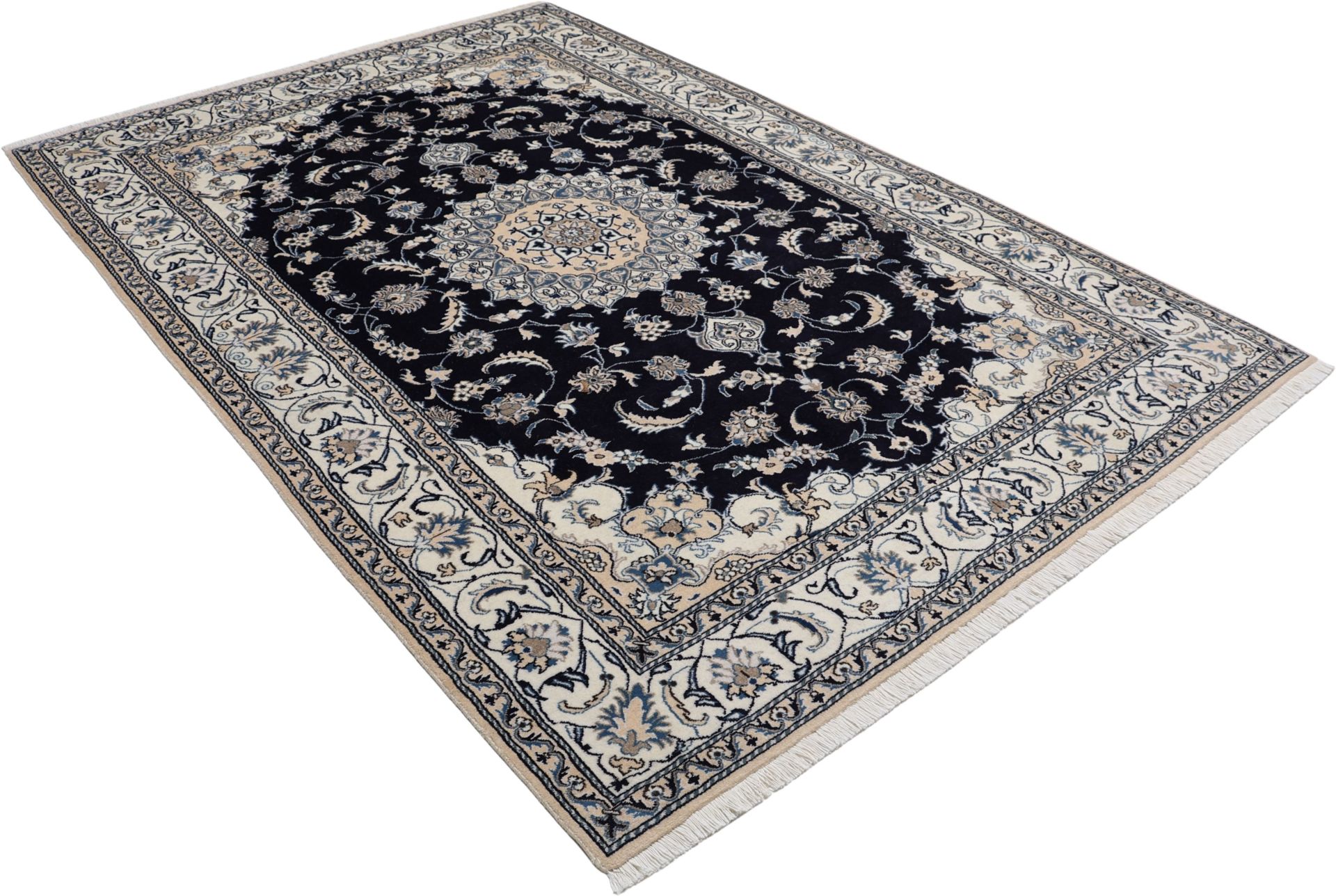 Hand-Knotted Wool Nain Persian Rug, 192 × 294 cm