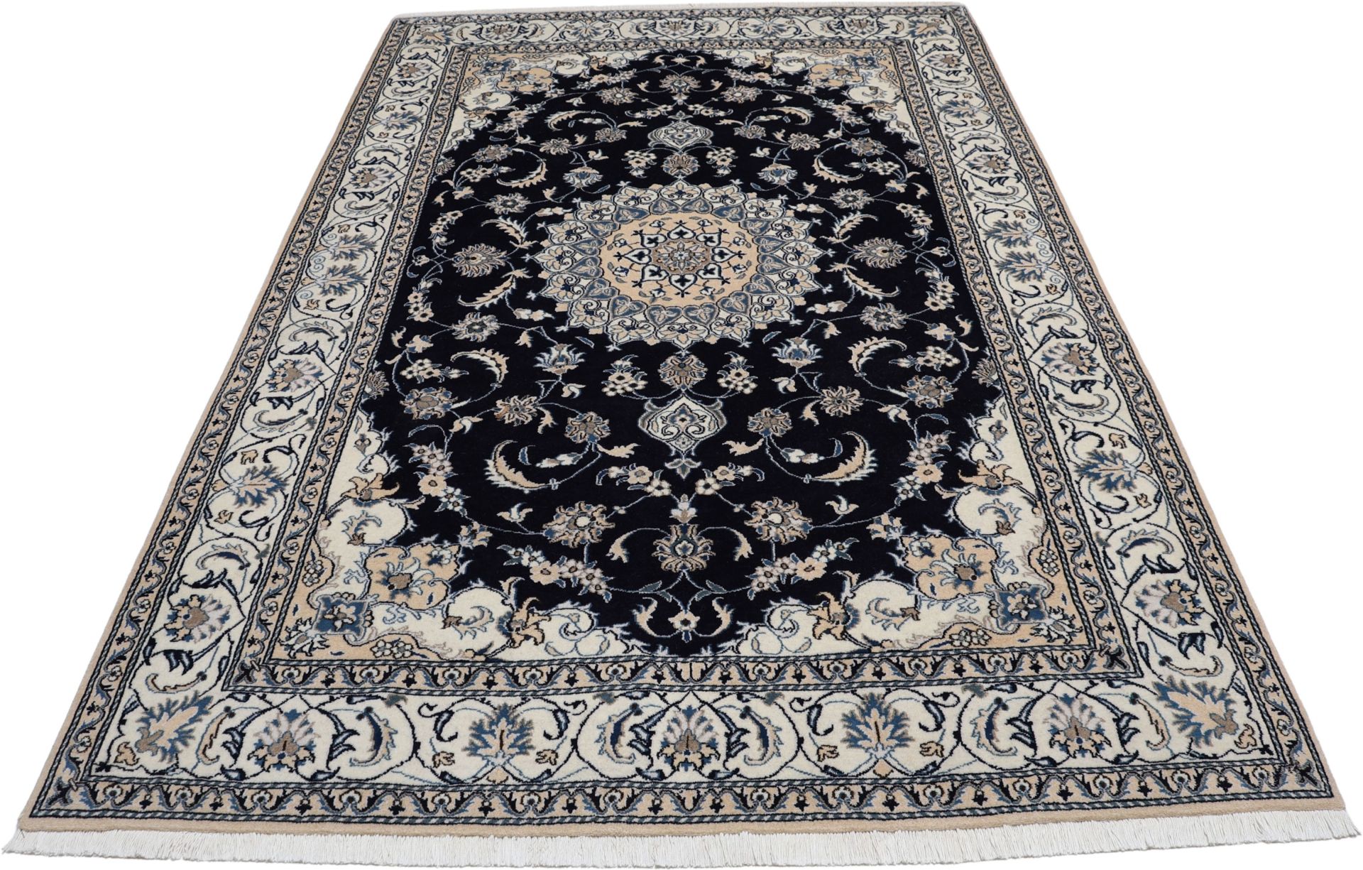 Hand-Knotted Wool Nain Persian Rug, 192 × 294 cm