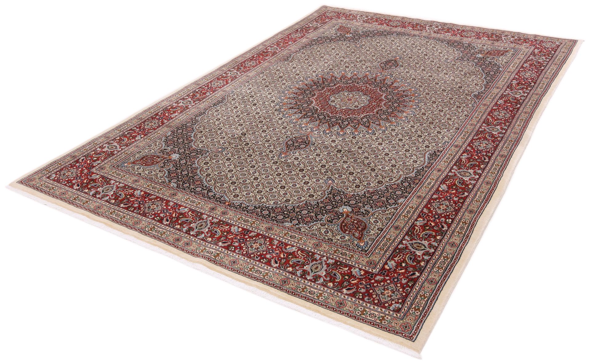 Moud Persian Rug 198 × 305 cm, Wool & Silk, hand-knotted