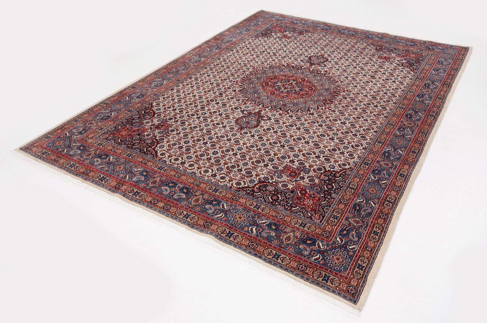 Hand-Knotted Wool Moud Persian Rug, 216 × 306 cm