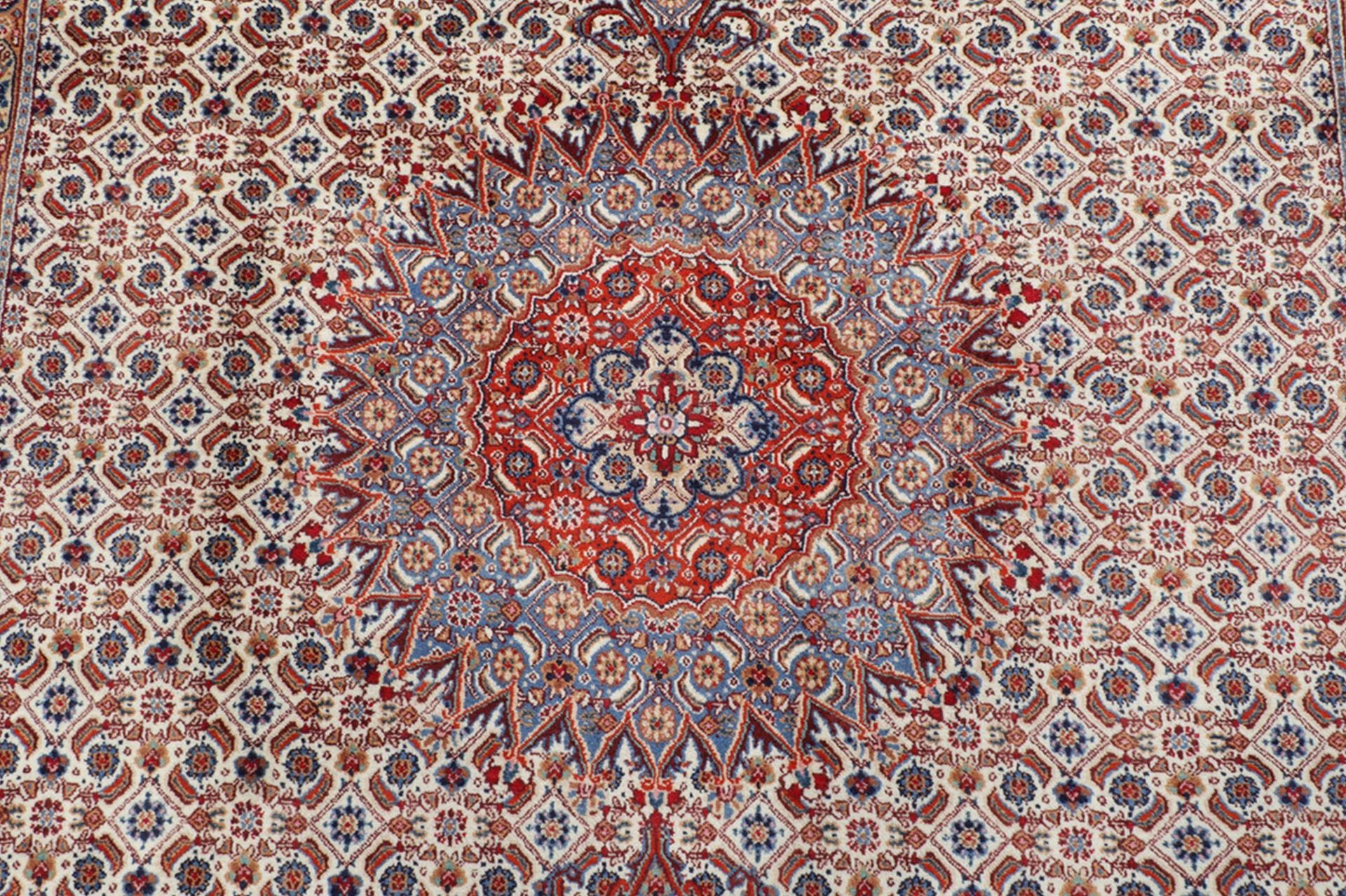 Hand-Knotted Wool Moud Persian Rug, 216 × 306 cm