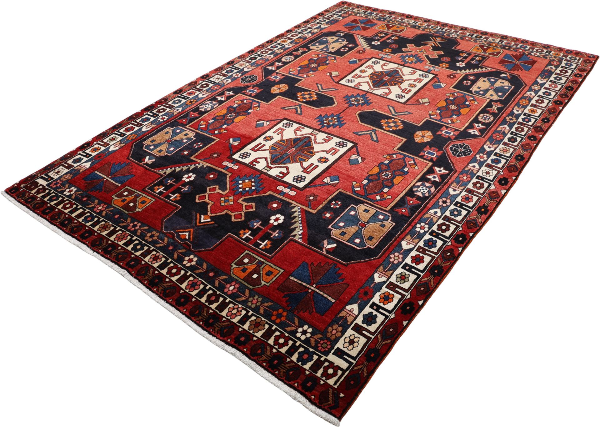 Bakhtiari Persian Rug — hand-knotted, 210 × 315 cm, Wool