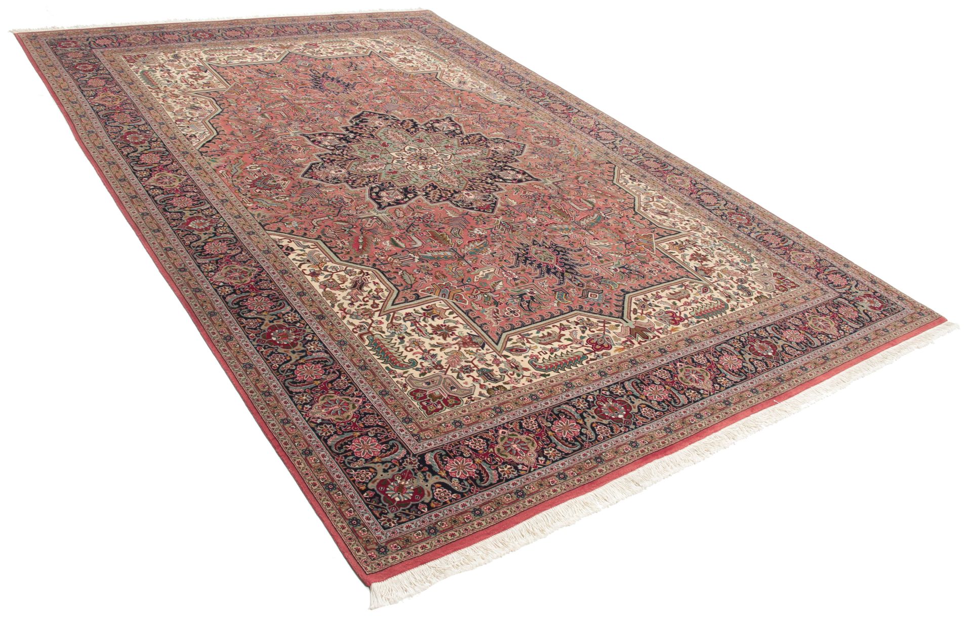 Hand-Knotted Wool Tabriz Persian Rug, 197 × 290 cm