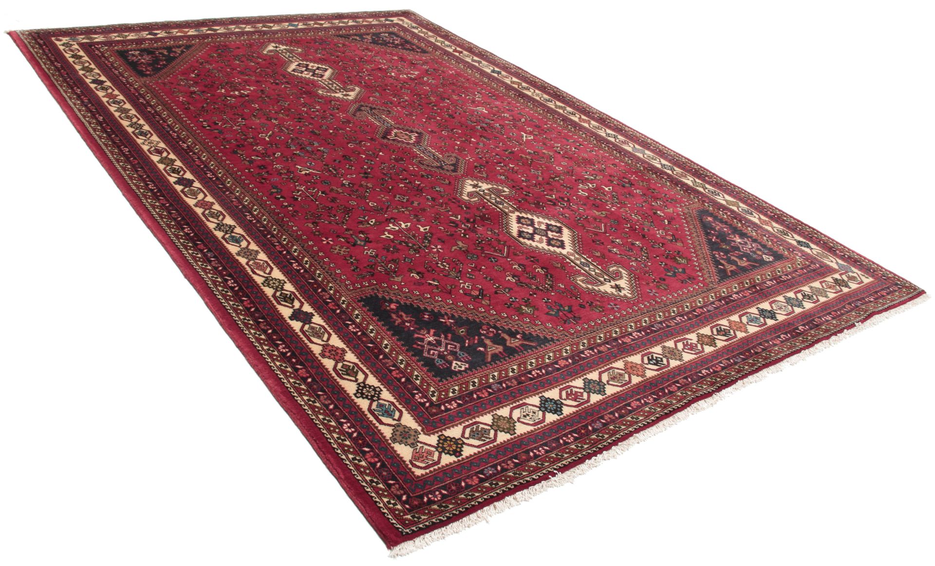 Hand-Knotted Wool Persian Rug, 202 × 297 cm