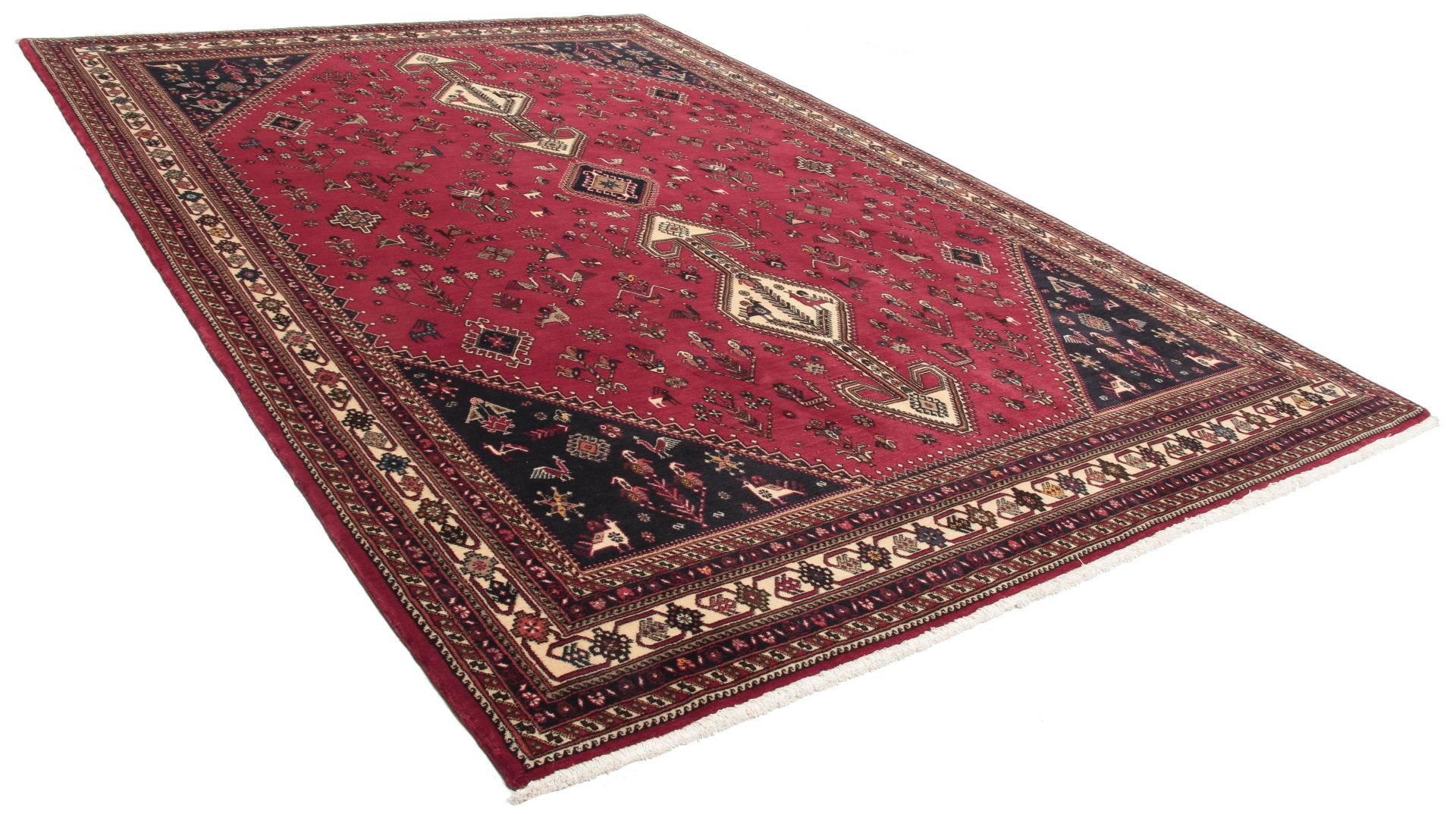 Hand-Knotted Wool Persian Rug, 205 × 295 cm