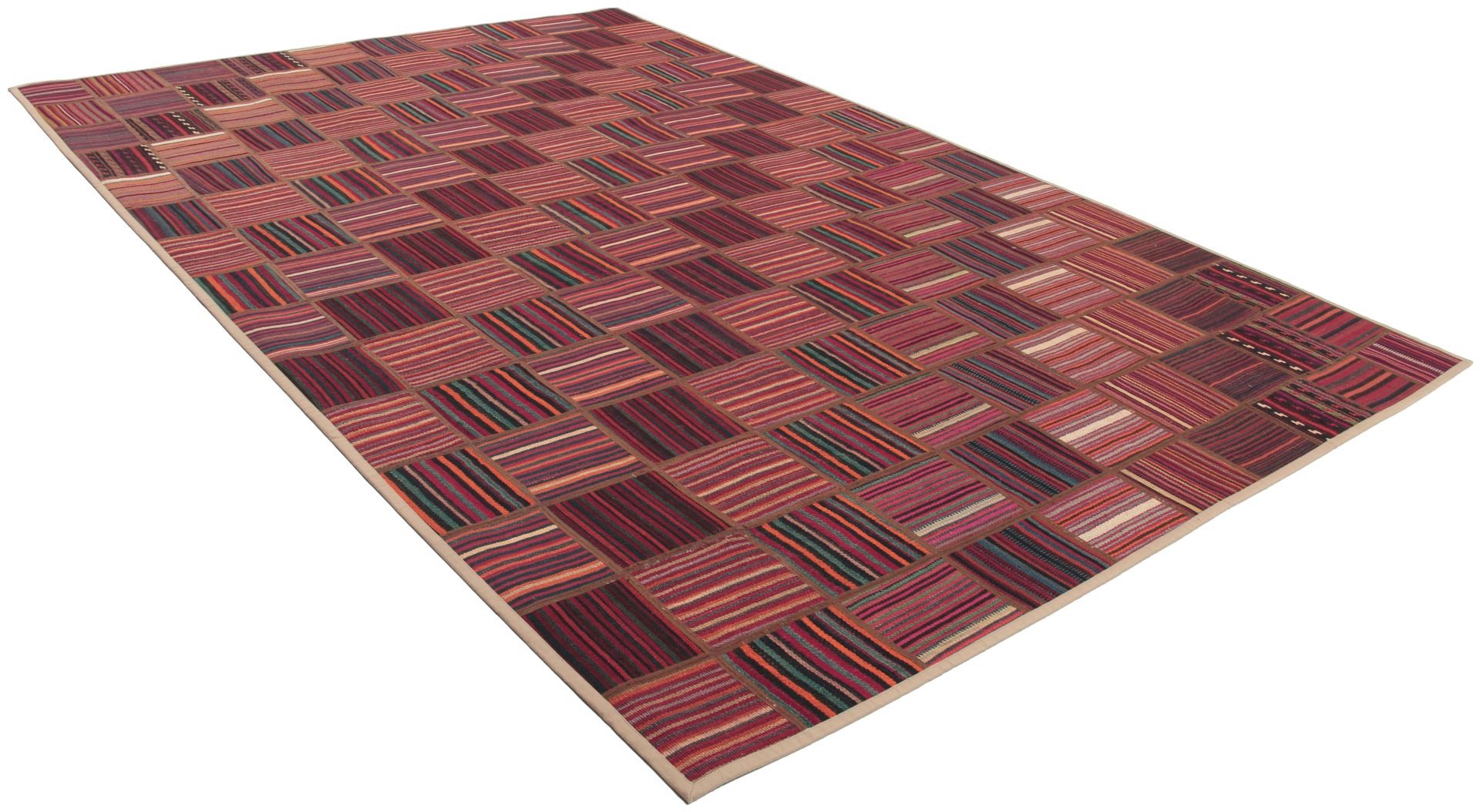 Hand-Woven Wool Kilim Persian Rug, 195 × 294 cm