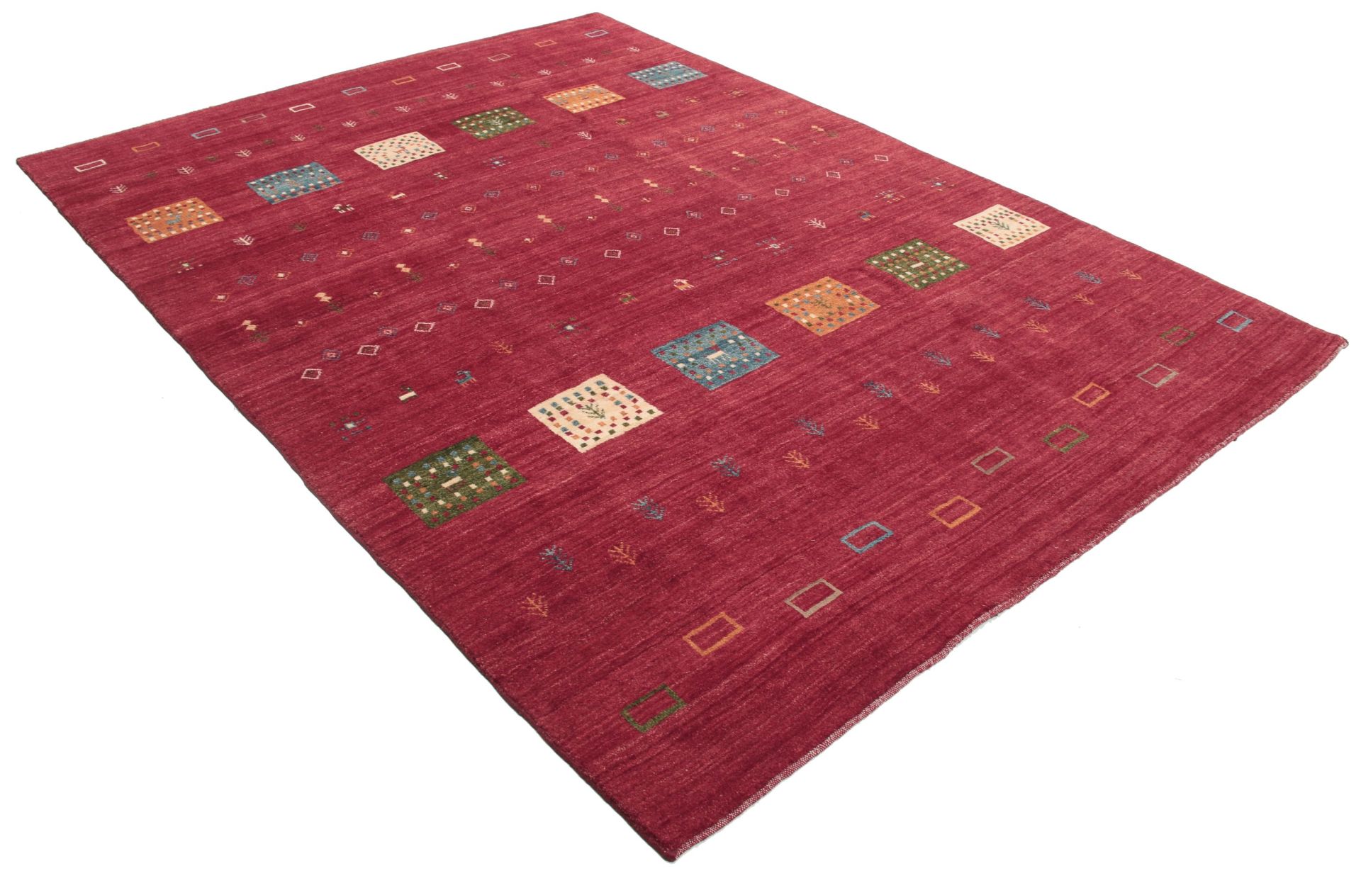 Gabbeh Persian Rug — hand-knotted, 215 × 297 cm, Wool