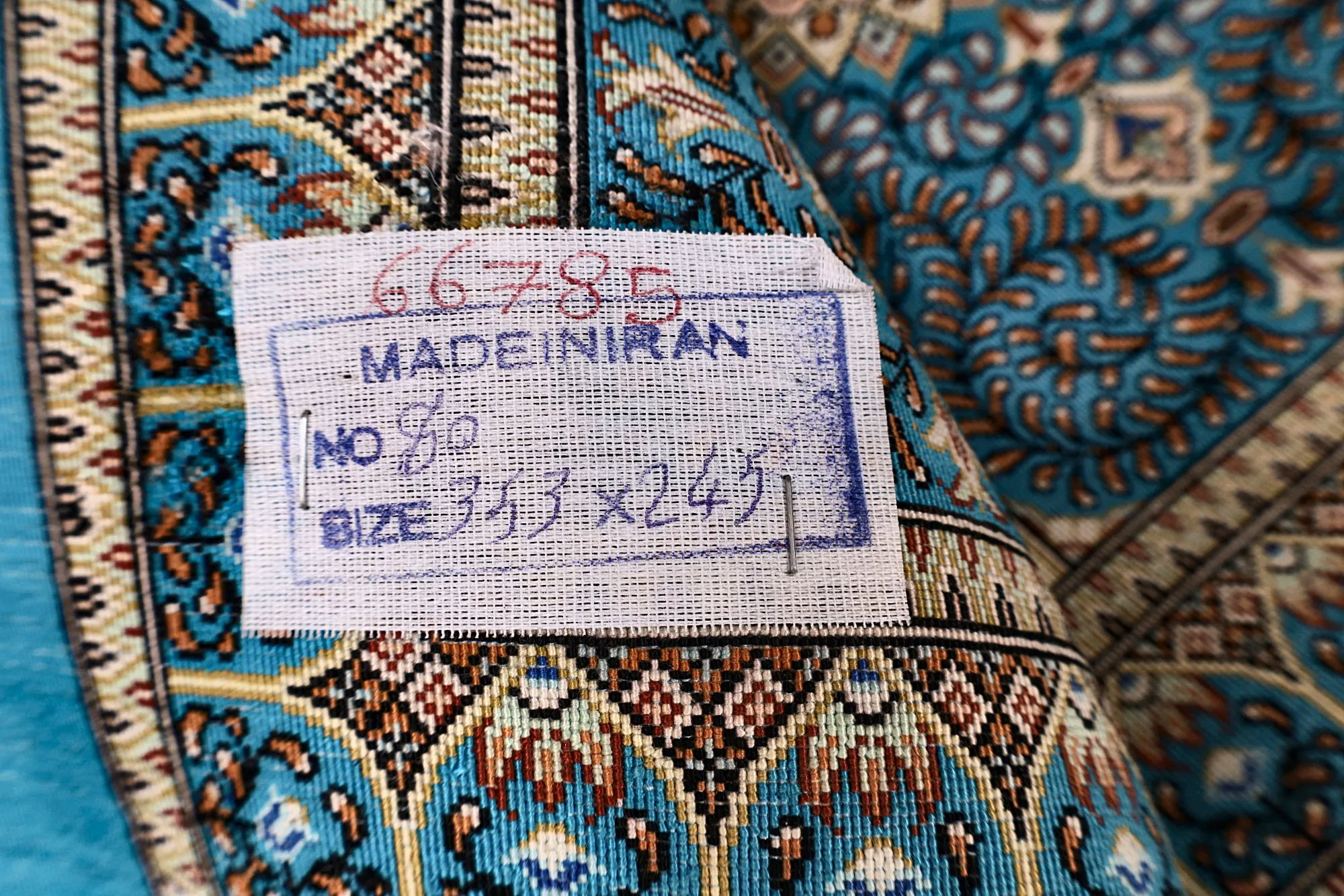 118132-02 Qom Persian Rug — hand-knotted, 355 × 250 cm, Silk