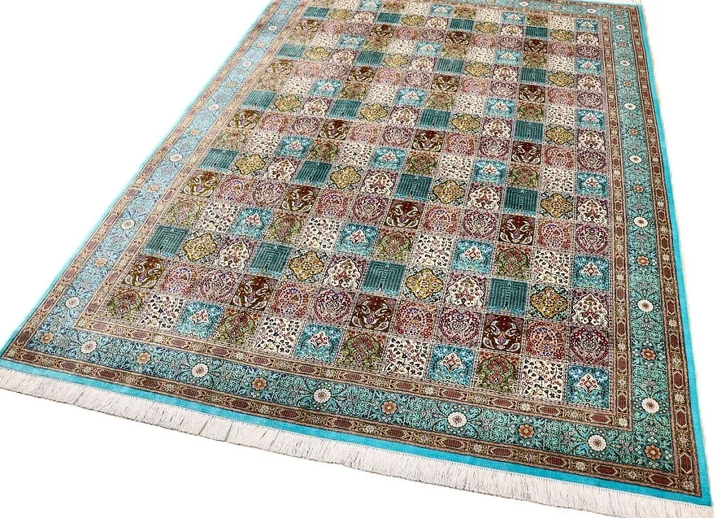 118132-03 Qom Persian Rug — hand-knotted, 355 × 250 cm, Silk