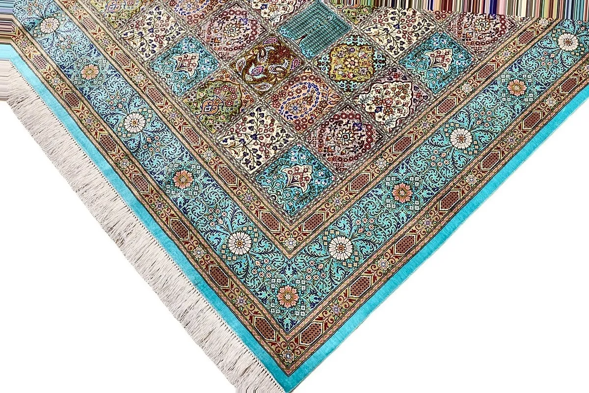 118132-06 Qom Persian Rug — hand-knotted, 355 × 250 cm, Silk
