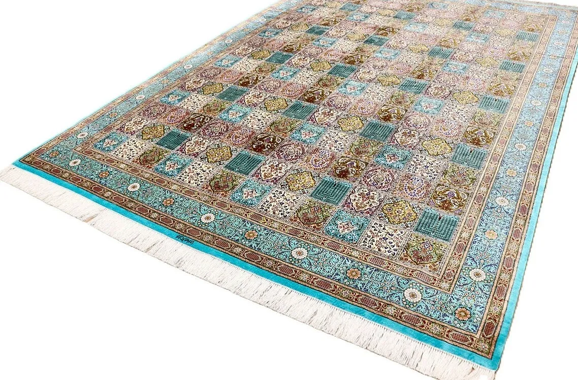 118132-08 Qom Persian Rug — hand-knotted, 355 × 250 cm, Silk