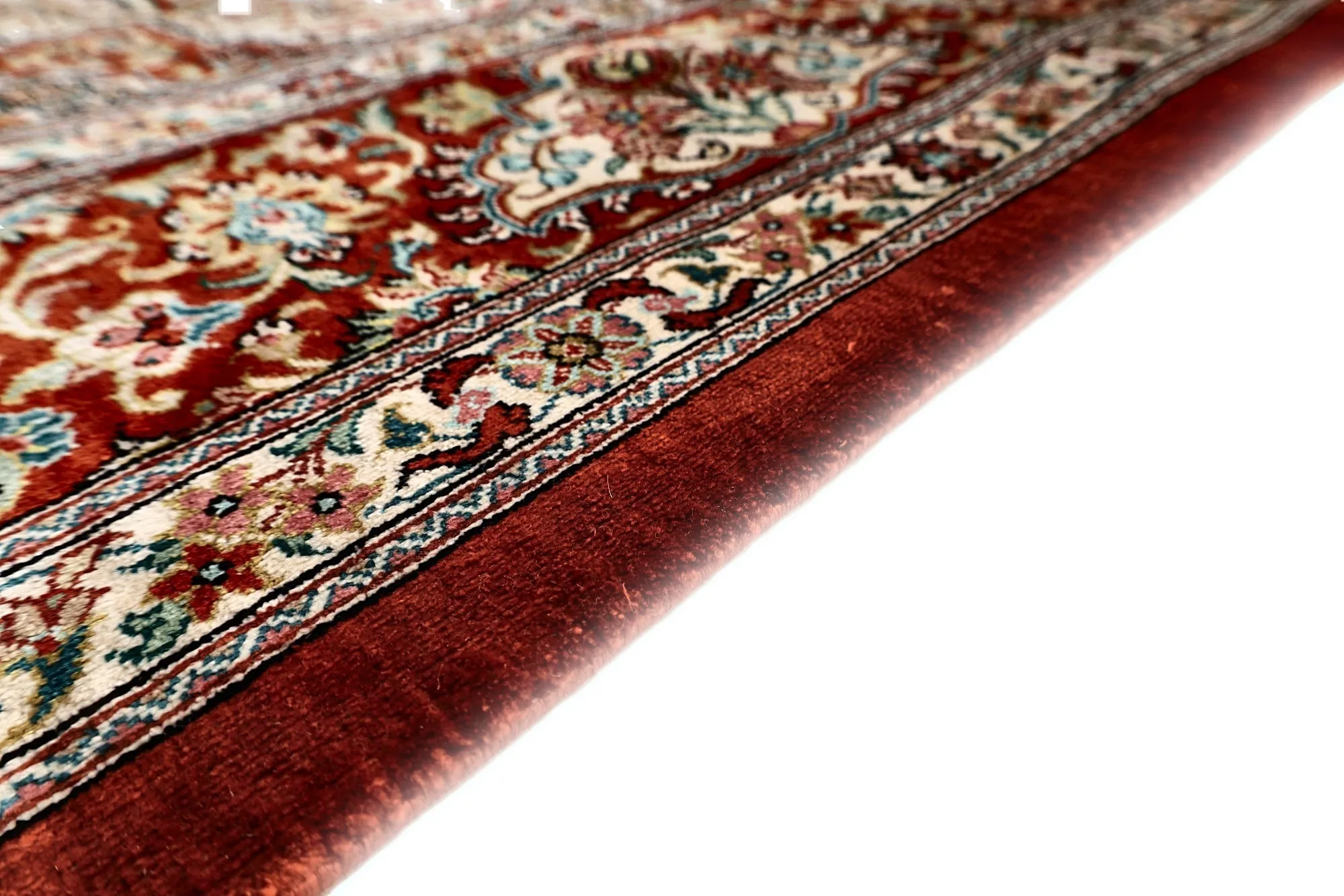 Hand-Knotted Silk Qom Persian Rug, 154 × 102 cm