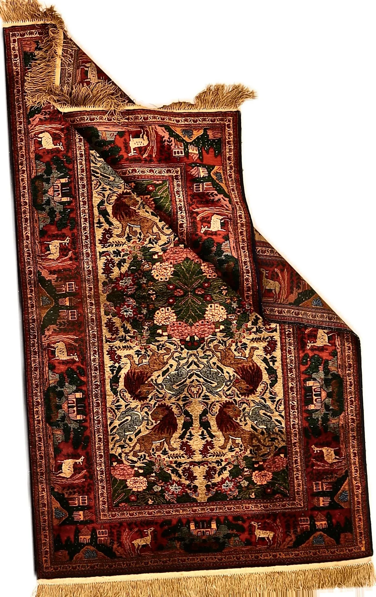 Hand-Knotted Silk Persian Rug, 153 × 94 cm