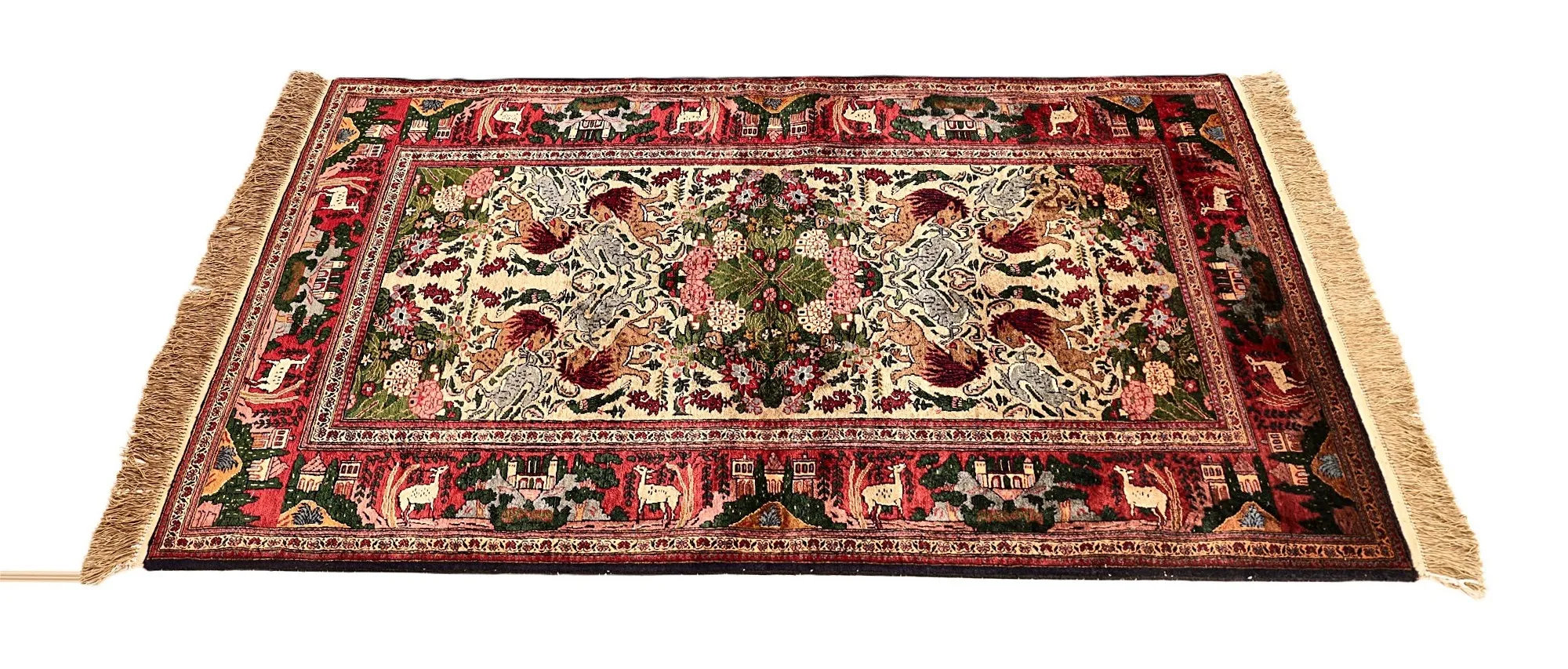 Hand-Knotted Silk Persian Rug, 153 × 94 cm