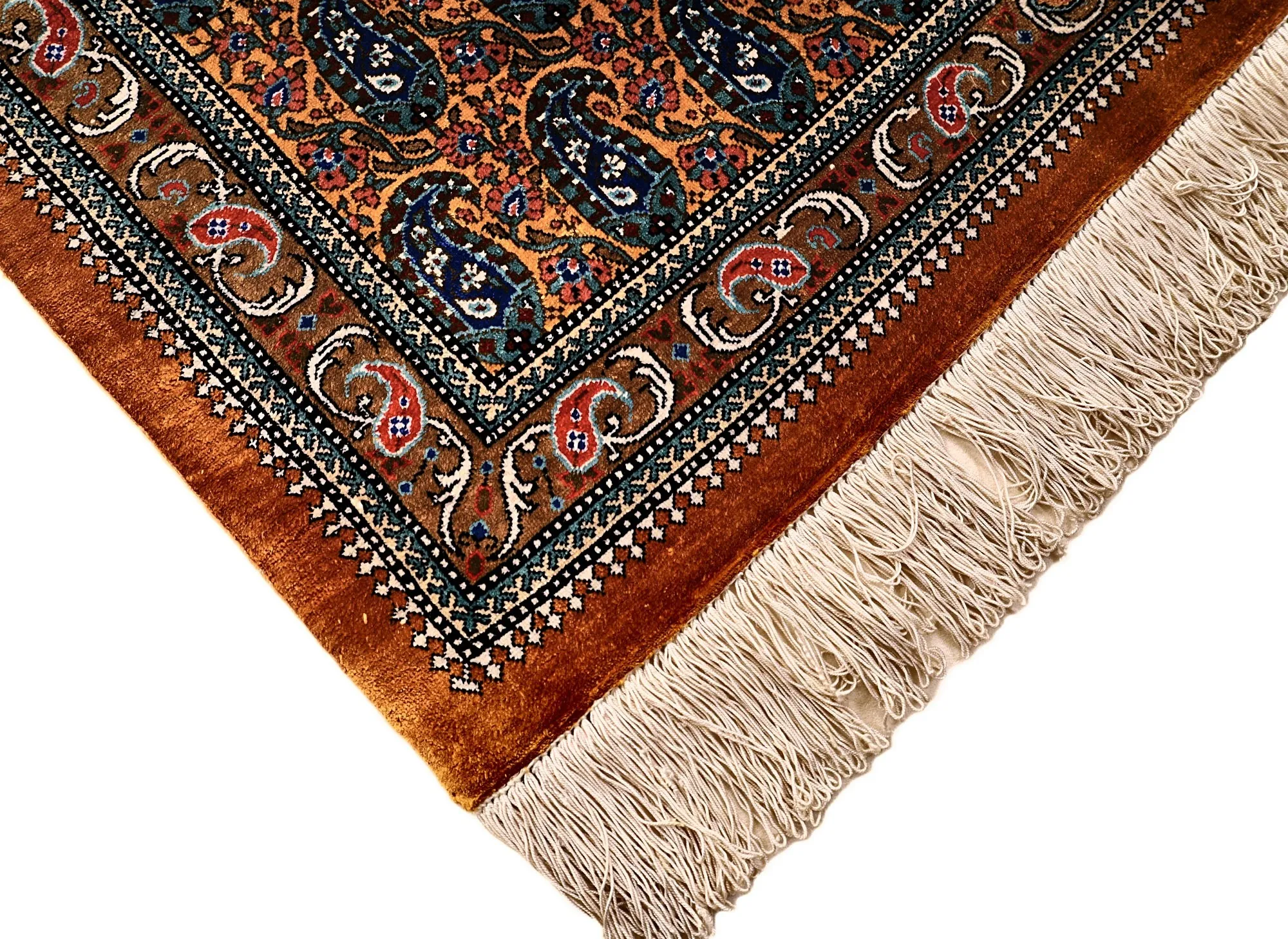 115785-04 Hand-Knotted Silk Qom Persian Rug, 117 × 80 cm