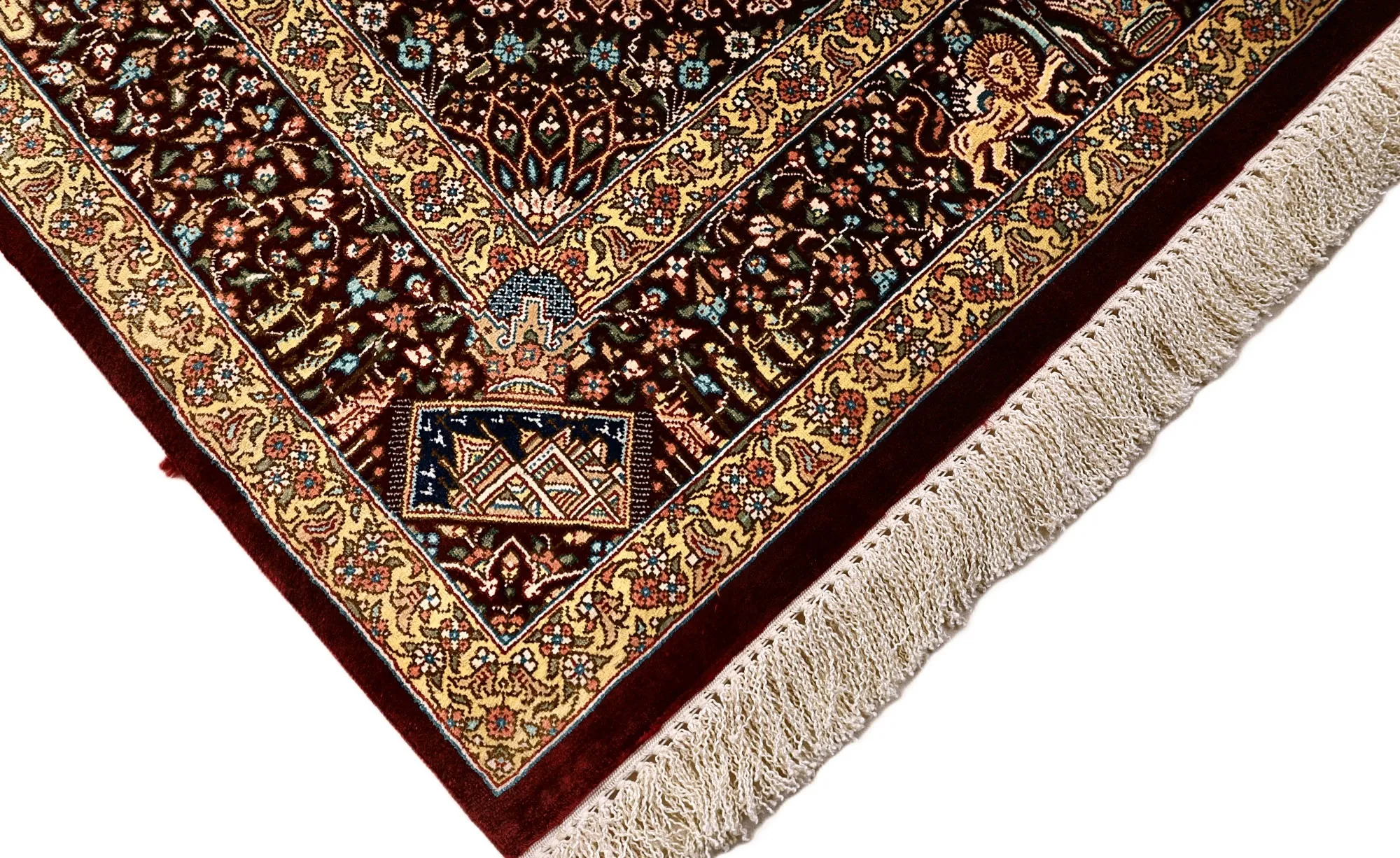 Qom Persian Rug — hand-knotted, 118 × 80 cm, Silk