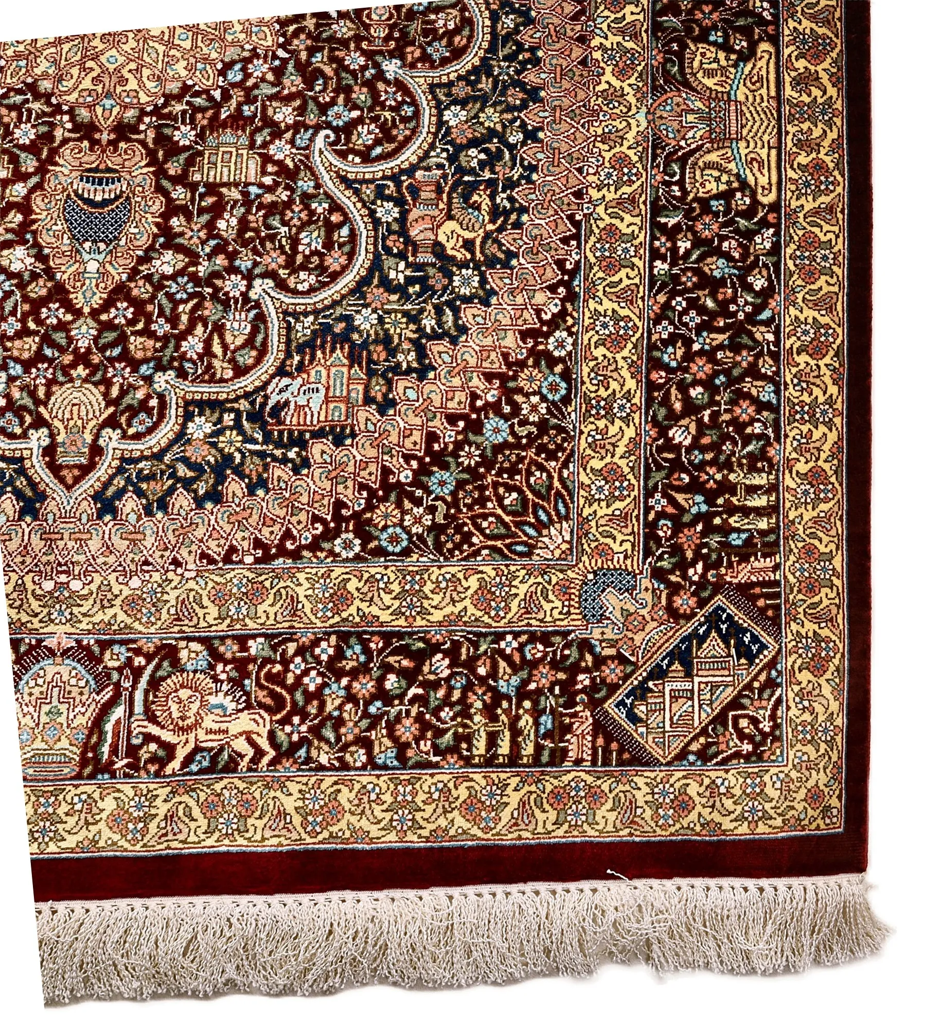 Qom Persian Rug — hand-knotted, 118 × 80 cm, Silk