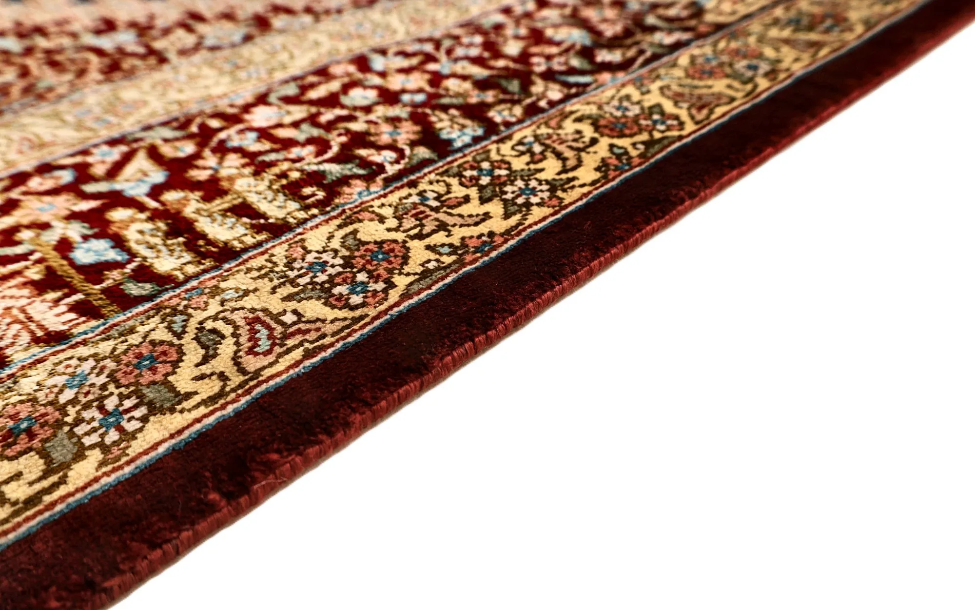 Qom Persian Rug — hand-knotted, 118 × 80 cm, Silk