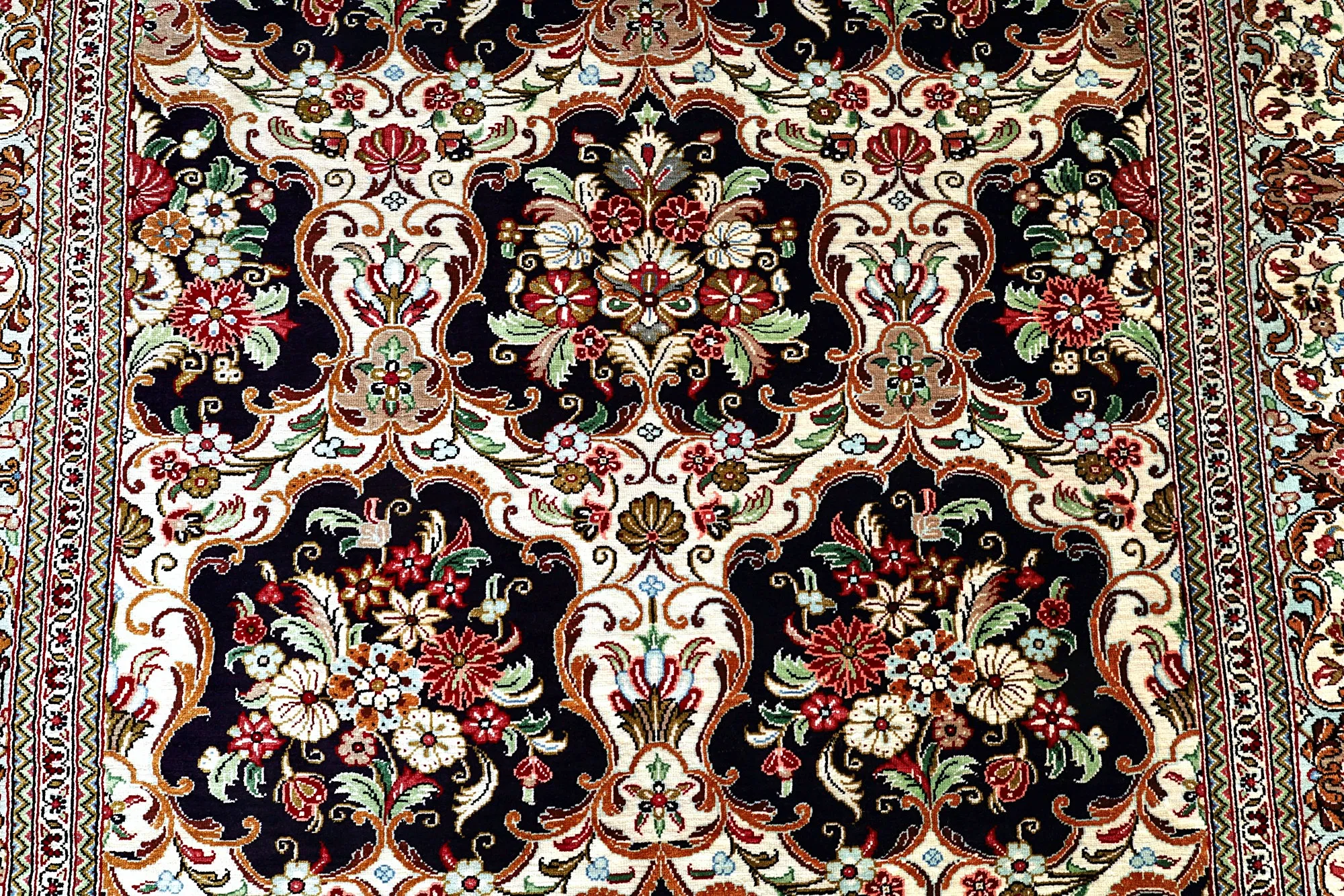 Hand-Knotted Silk Qom Persian Rug, 114 × 80 cm