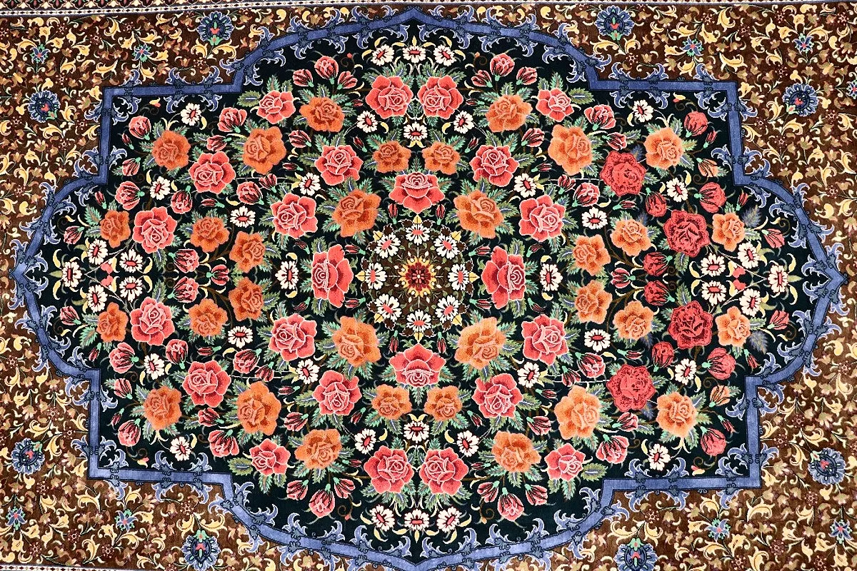 Qom Persian Rug 191 × 130 cm, Silk, hand-knotted