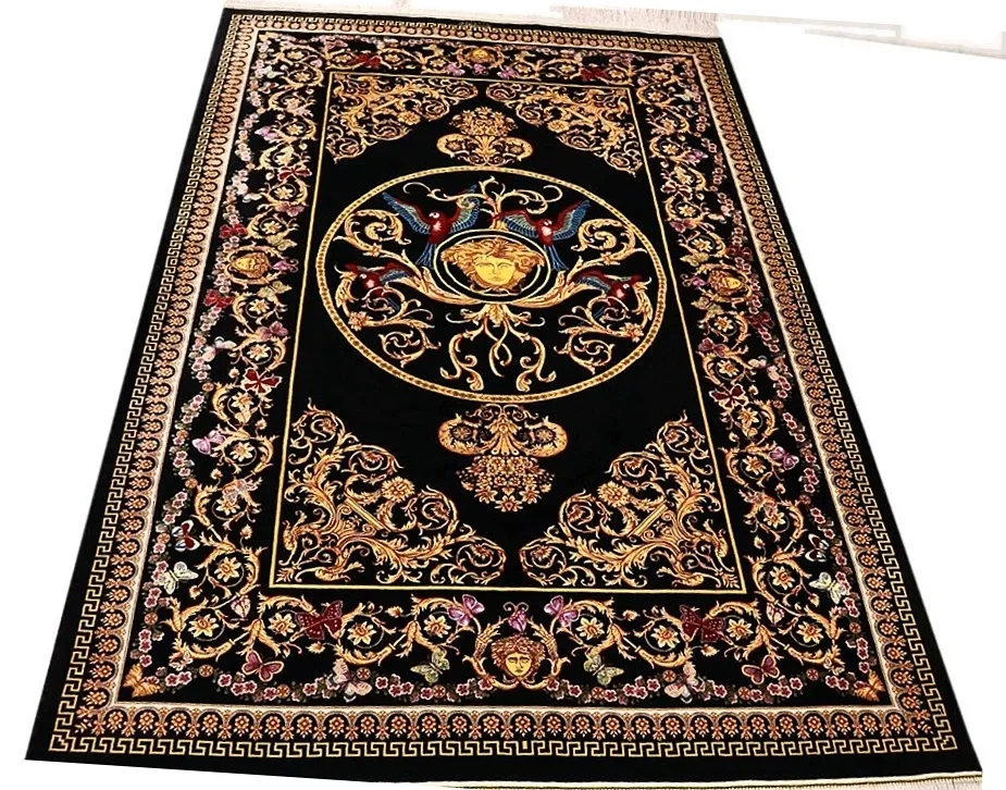 Hand-Knotted Silk Qom Persian Rug, 204 × 131 cm