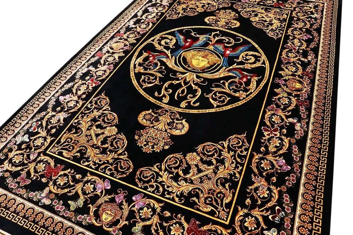 Hand-Knotted Silk Qom Persian Rug, 204 × 131 cm