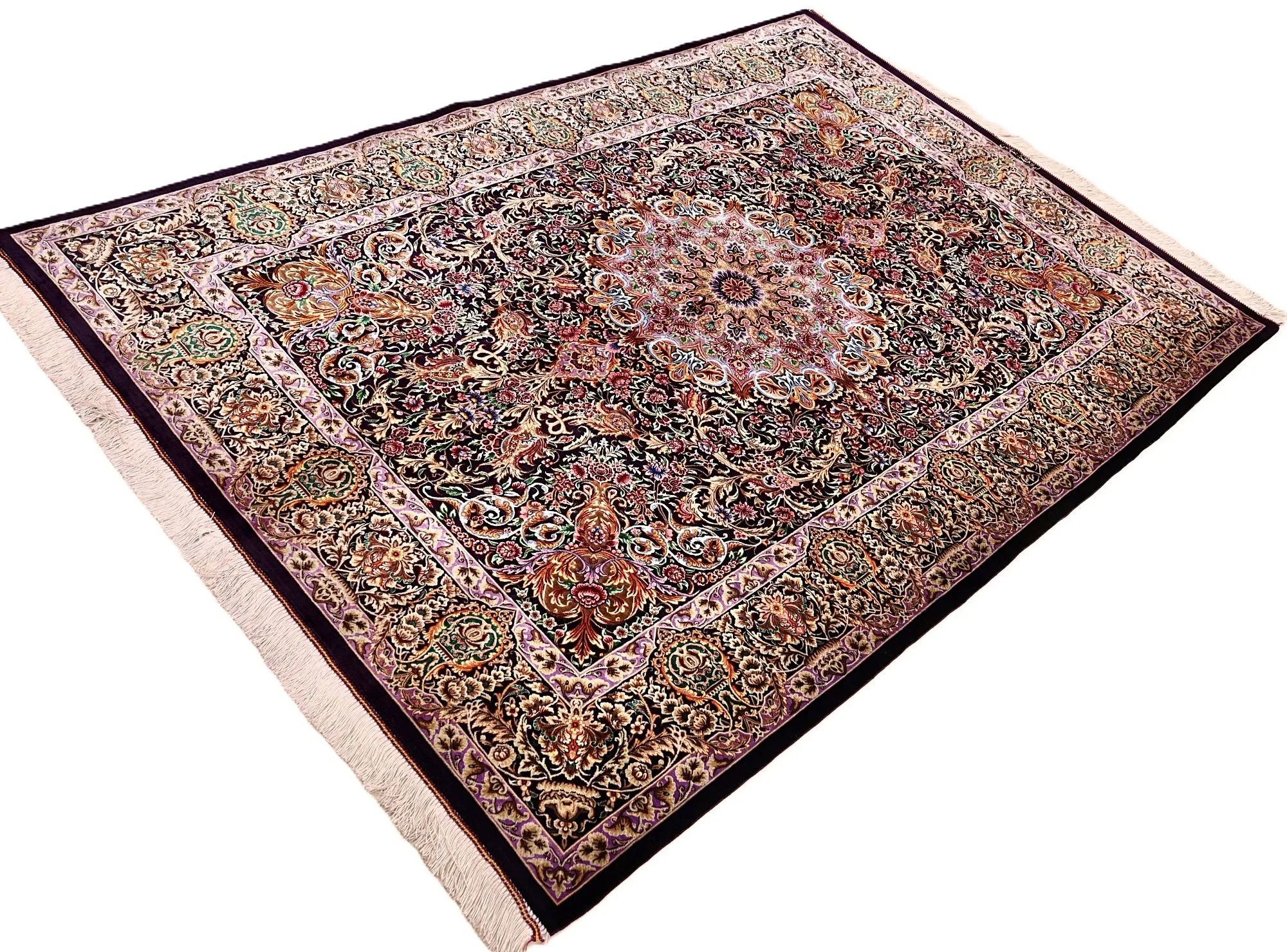 Qom Persian Rug 195 × 136 cm, Silk, hand-knotted