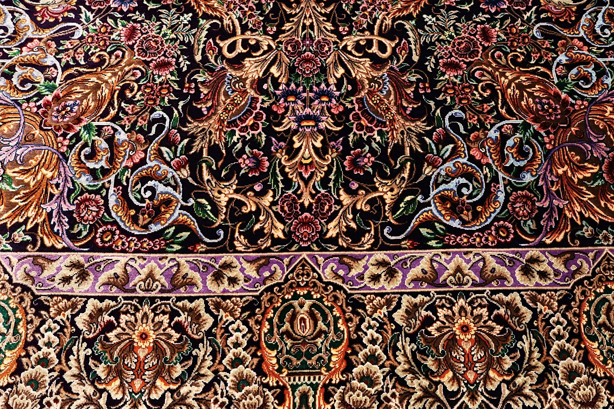 Qom Persian Rug 195 × 136 cm, Silk, hand-knotted